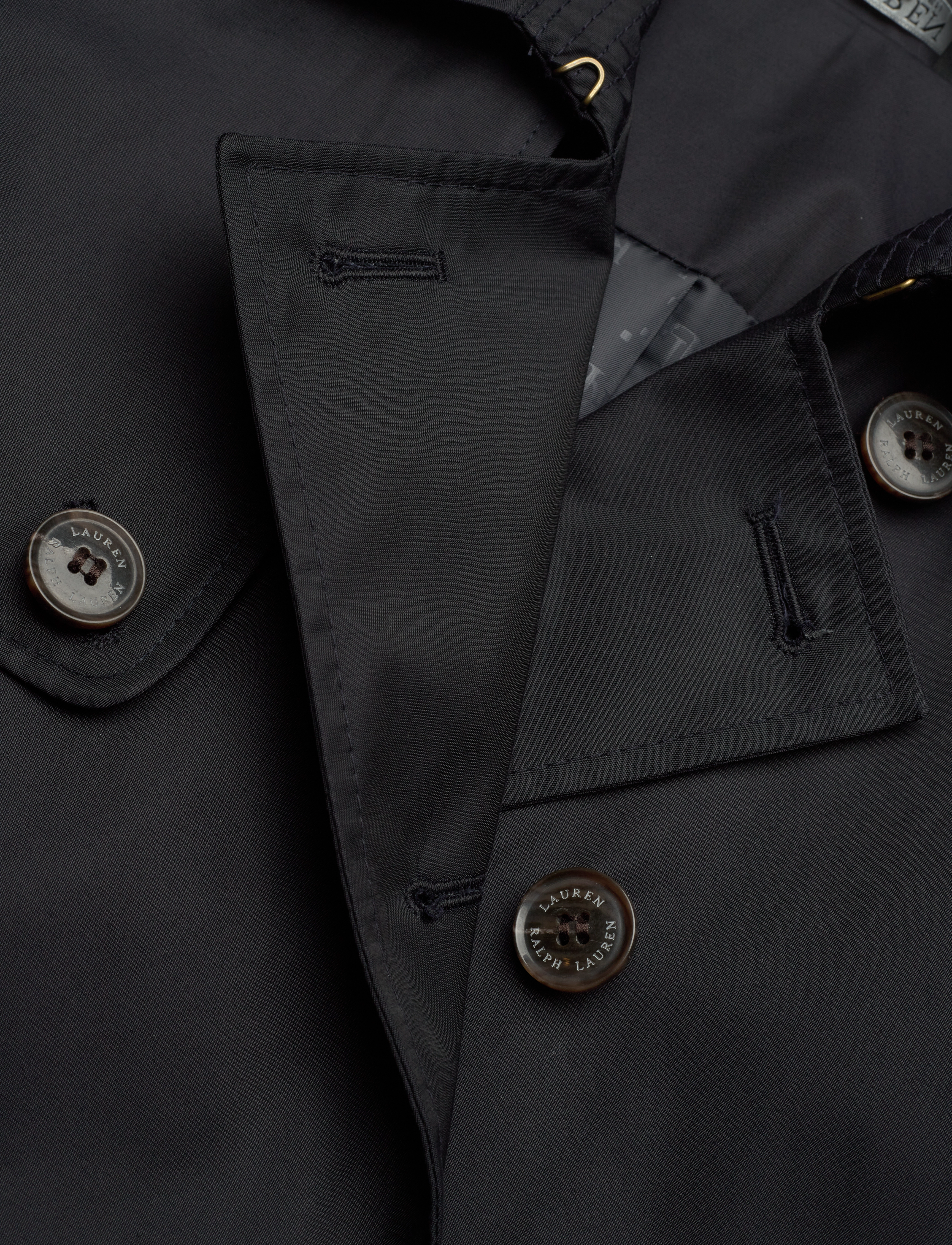 Lauren Ralph Lauren - Double-Breasted Cotton-Blend Trench Coat - trenssit - dk navy - 3