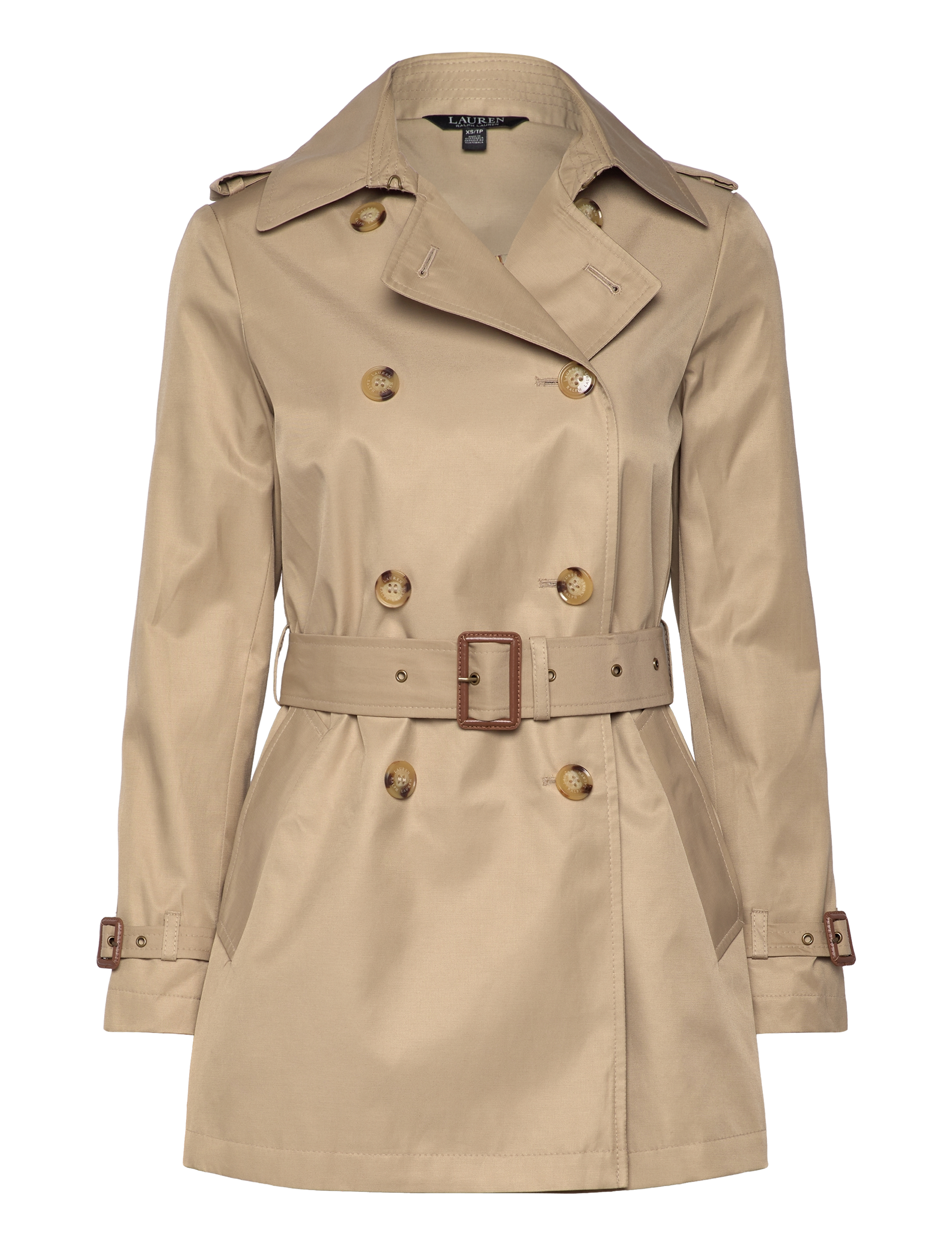 Lauren Ralph Lauren - Double-Breasted Cotton-Blend Trench Coat - vihmamantlid - birch tan - 1