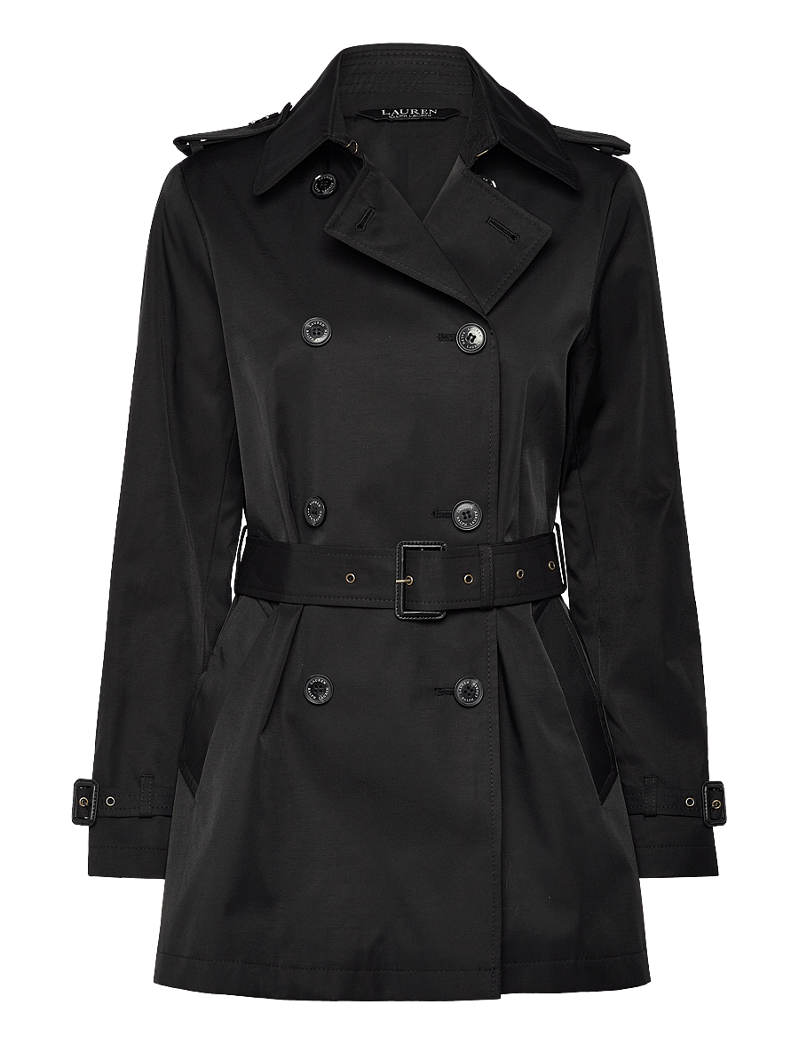 Lauren Ralph Lauren - Double-Breasted Cotton-Blend Trench Coat - trenchcoats - black - 1