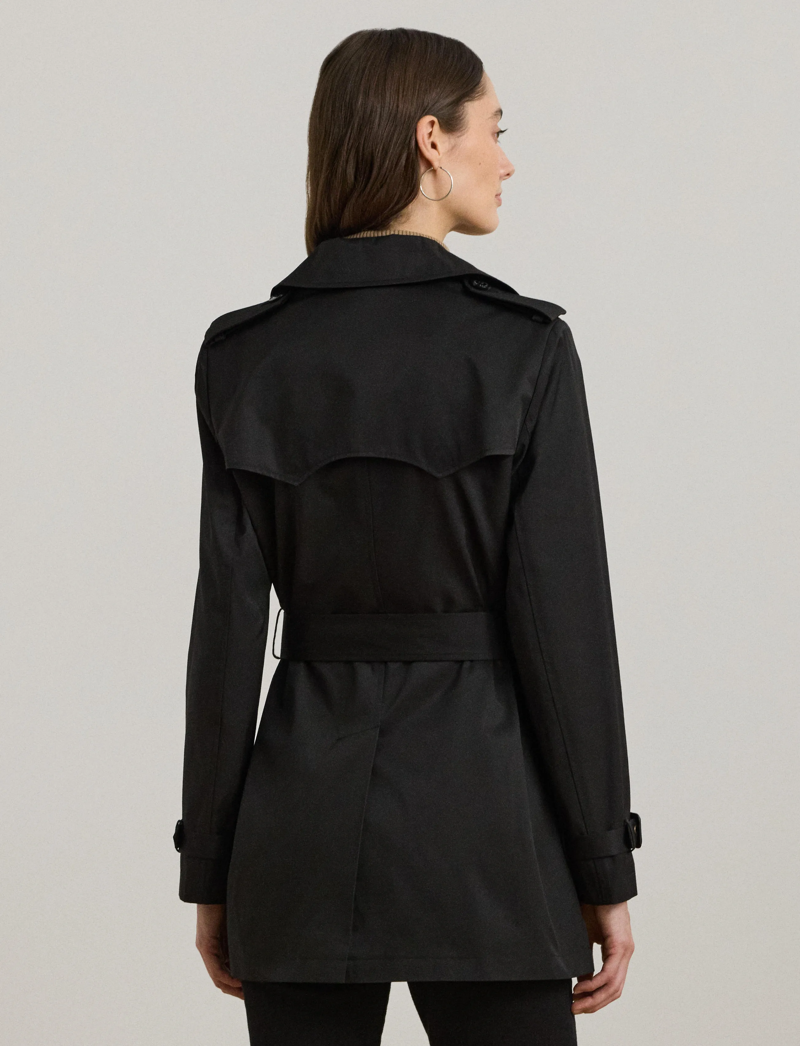 Lauren Ralph Lauren - Double-Breasted Cotton-Blend Trench Coat - trenchcoats - black - 3
