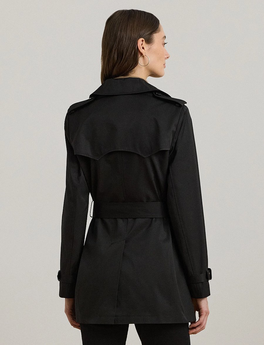 Lauren Ralph Lauren - Double-Breasted Cotton-Blend Trench Coat - trenchcoats - black - 3