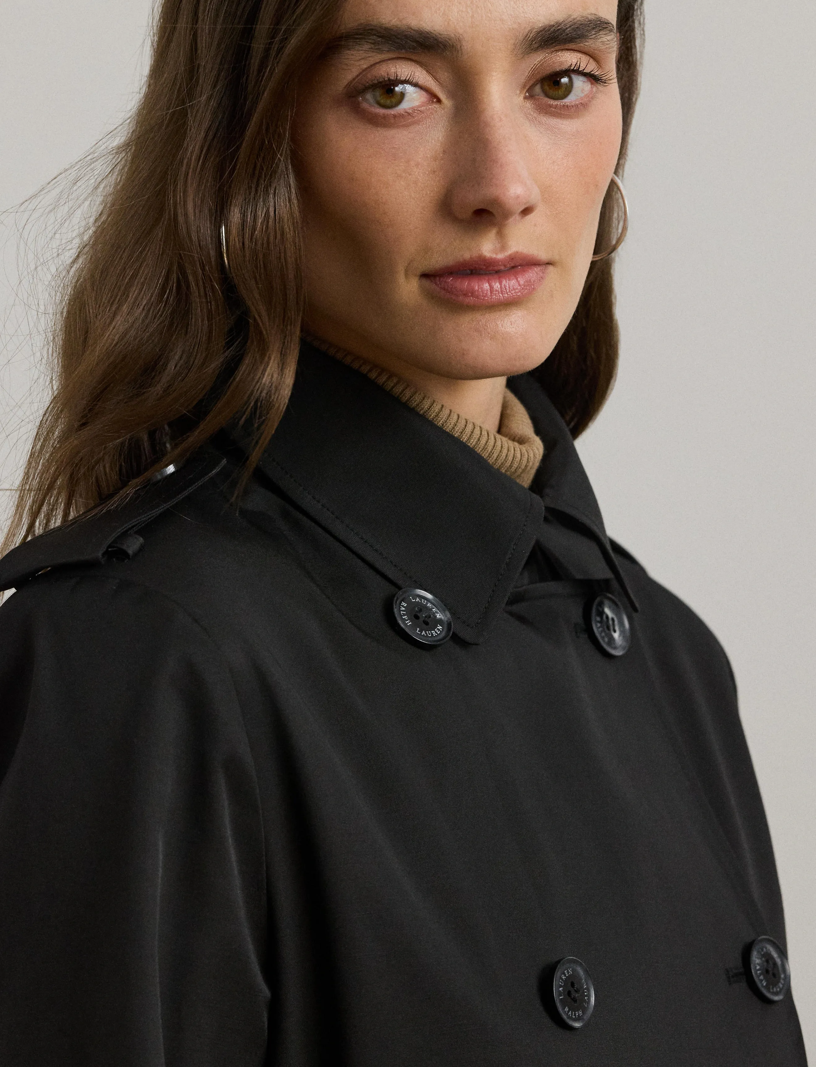 Lauren Ralph Lauren - Double-Breasted Cotton-Blend Trench Coat - trenchcoats - black - 4