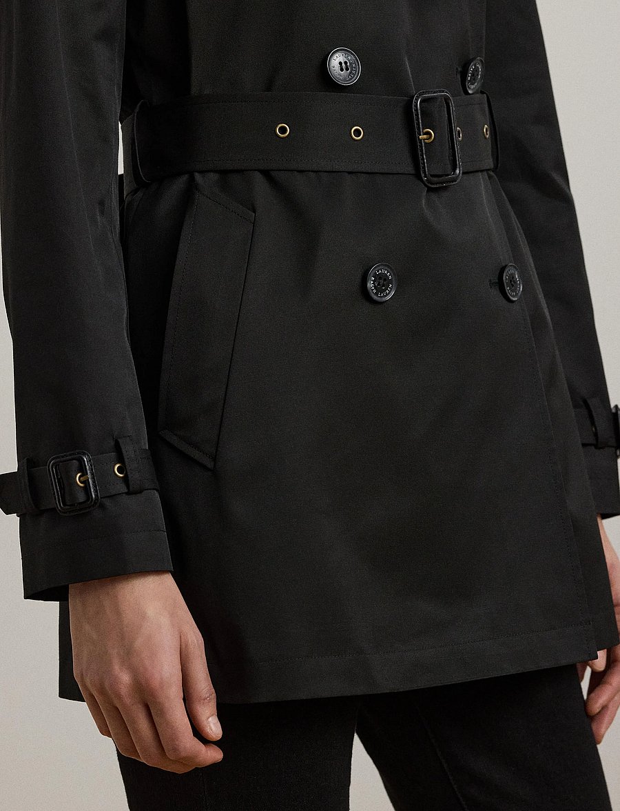Lauren Ralph Lauren - Double-Breasted Cotton-Blend Trench Coat - trenchcoats - black - 5
