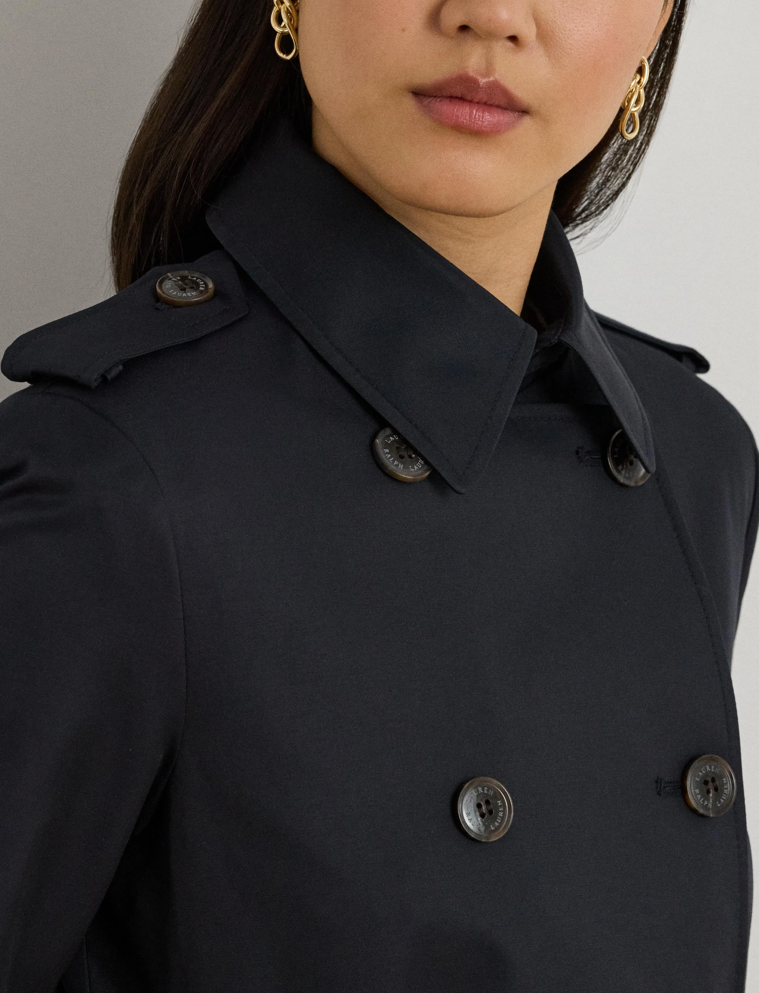 Lauren Ralph Lauren - Double-Breasted Cotton-Blend Trench Coat - trenchcoats - dk navy - 5