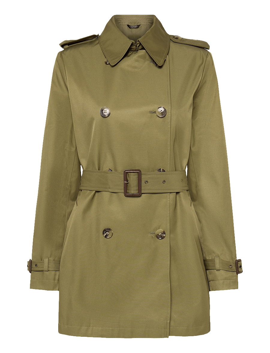 Lauren Ralph Lauren - Double-Breasted Cotton-Blend Trench Coat - vihmamantlid - light agave - 1