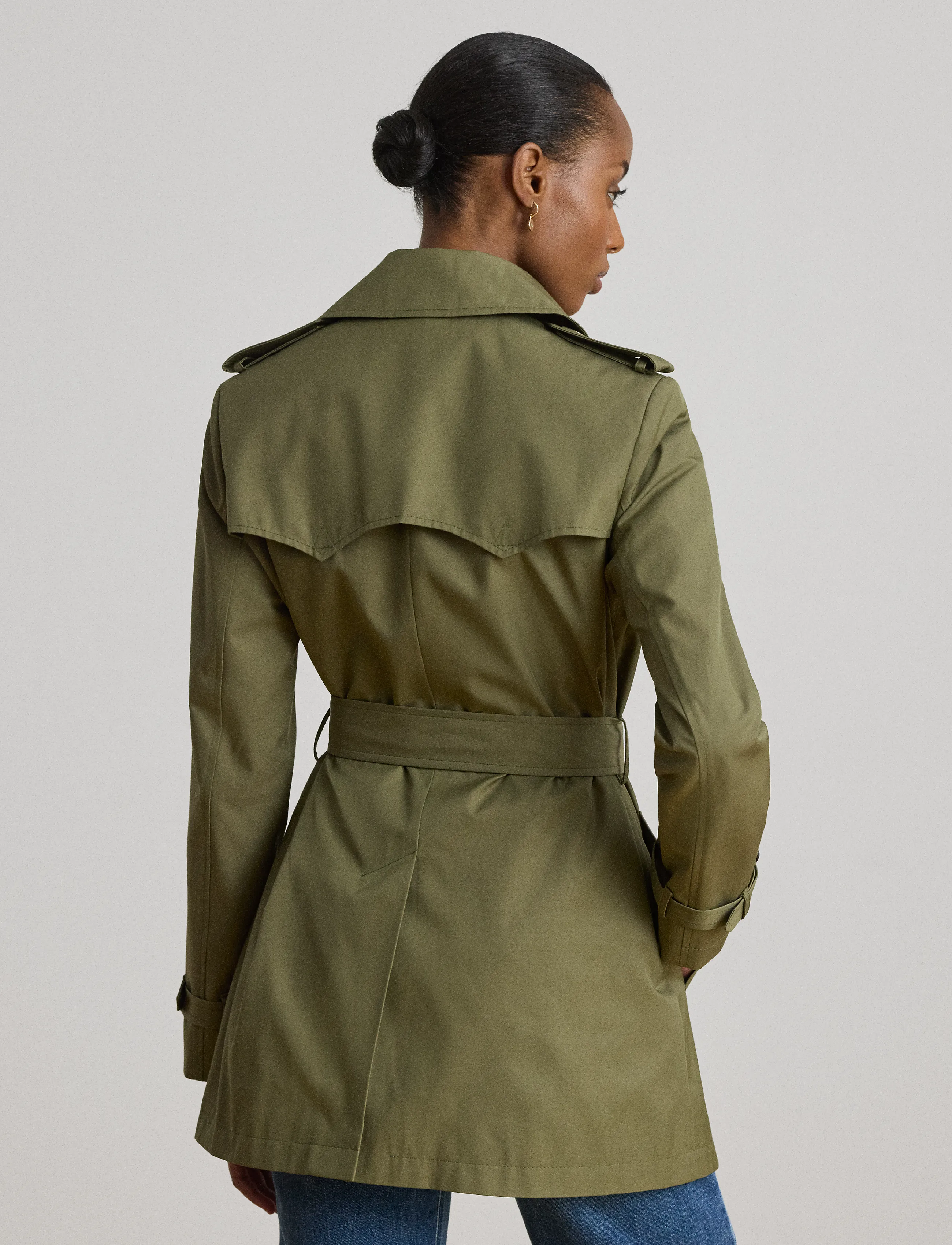 Lauren Ralph Lauren - Double-Breasted Cotton-Blend Trench Coat - trenchcoats - light agave - 3