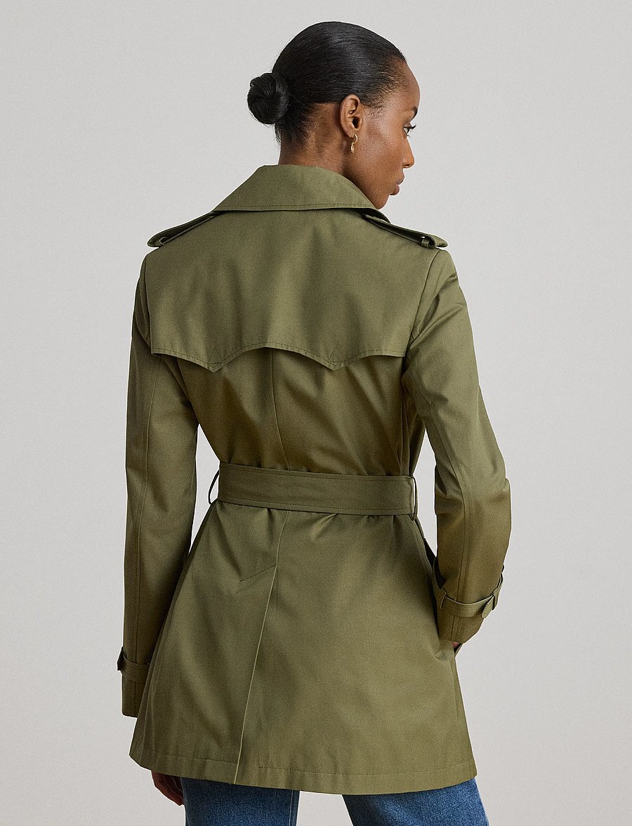 Lauren Ralph Lauren - Double-Breasted Cotton-Blend Trench Coat - vihmamantlid - light agave - 3