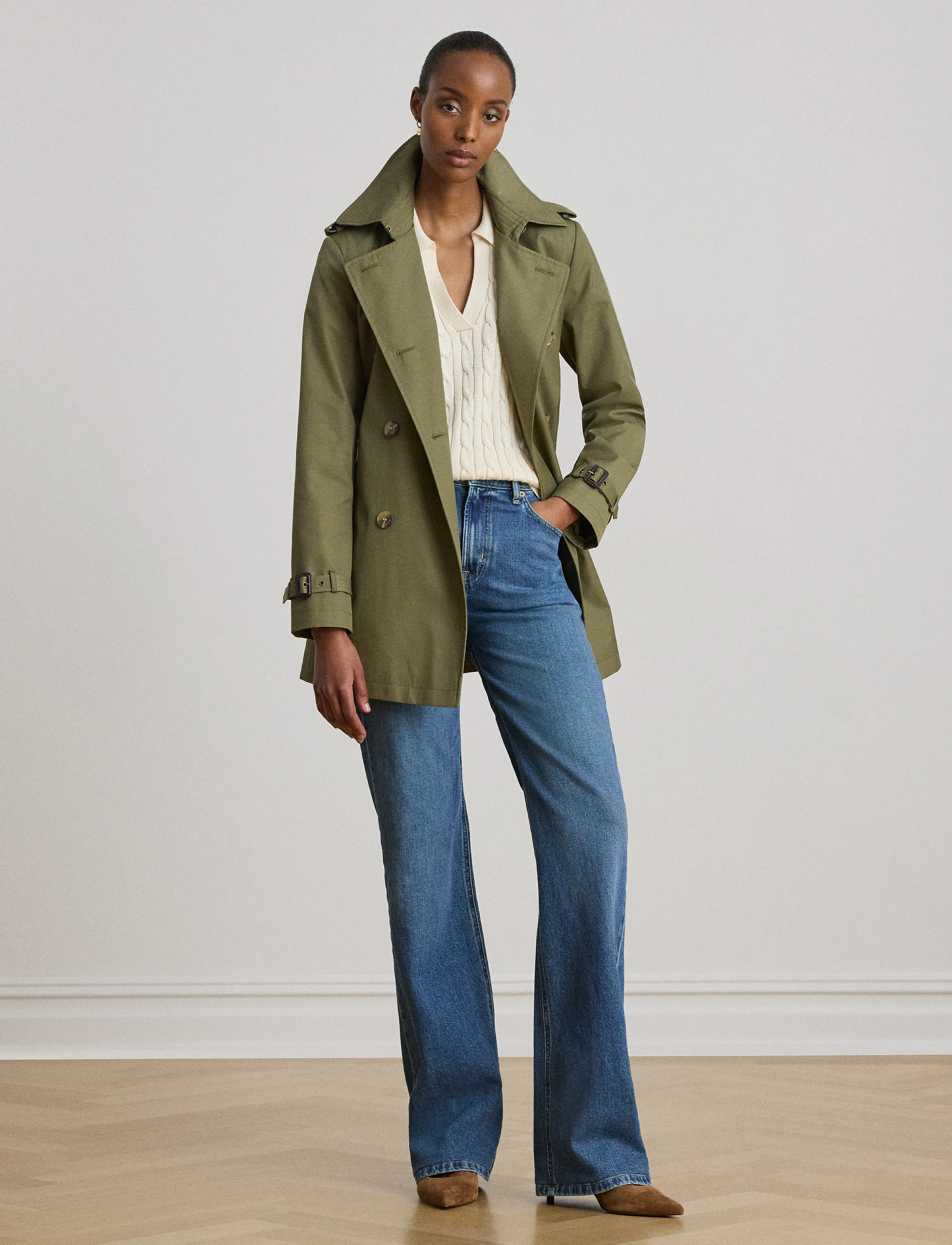 Lauren Ralph Lauren - Double-Breasted Cotton-Blend Trench Coat - trenchcoats - light agave - 4