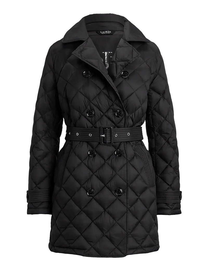 Lauren Ralph Lauren - Diamond-Quilted Down Trench Coat - frühlingsjacken - black - 1
