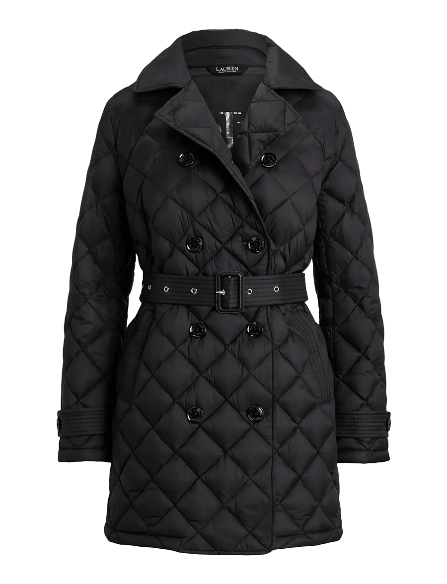 Lauren Ralph Lauren - Diamond-Quilted Down Trench Coat - black - 1