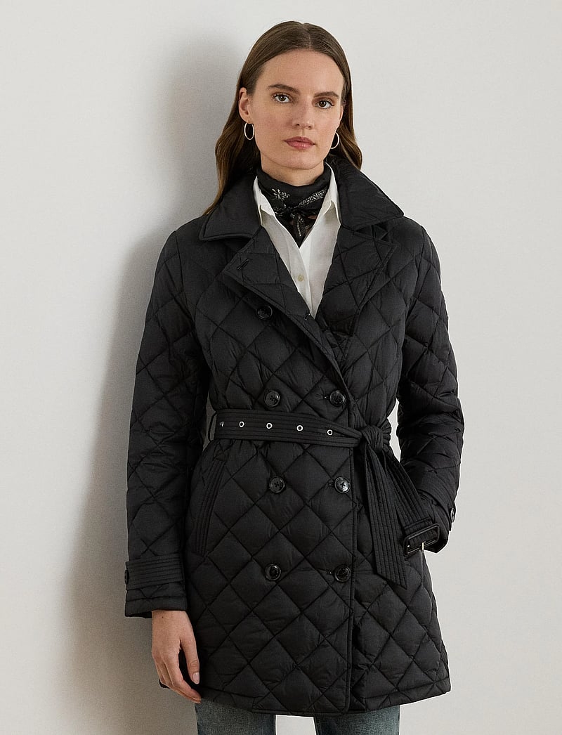Lauren Ralph Lauren - Diamond-Quilted Down Trench Coat - frühlingsjacken - black - 3