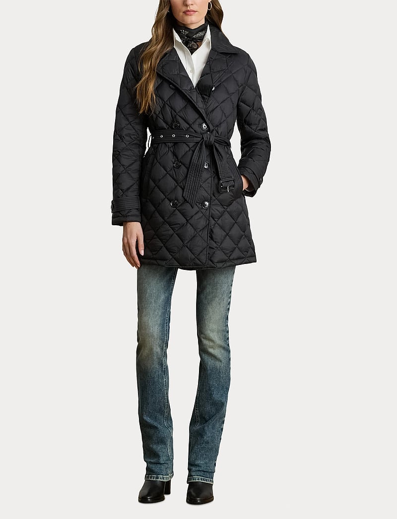 Lauren Ralph Lauren - Diamond-Quilted Down Trench Coat - frühlingsjacken - black - 4
