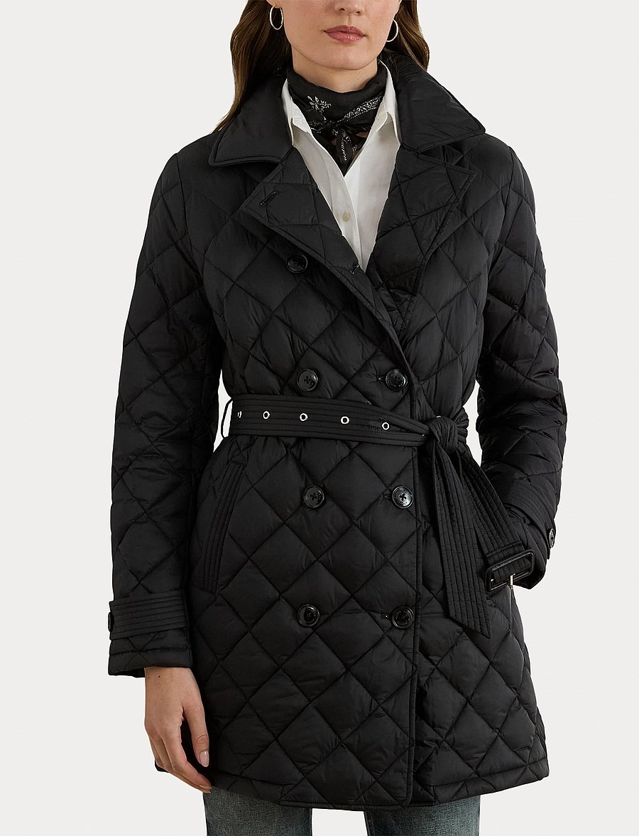 Lauren Ralph Lauren - Diamond-Quilted Down Trench Coat - black - 5