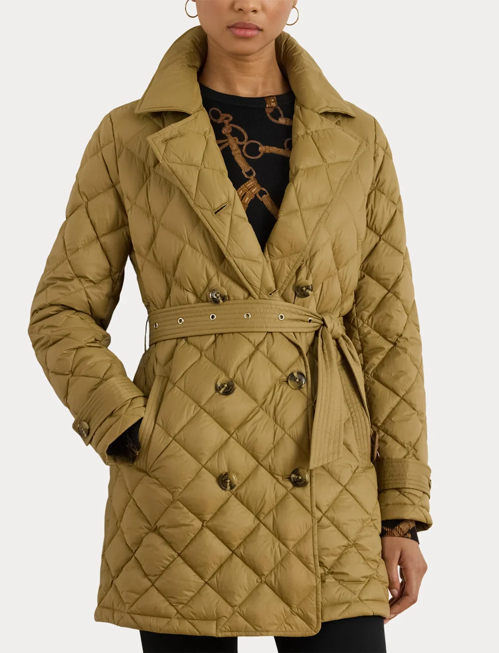 Lauren Ralph Lauren - Diamond-Quilted Down Trench Coat - quilted jassen - new tan - 5