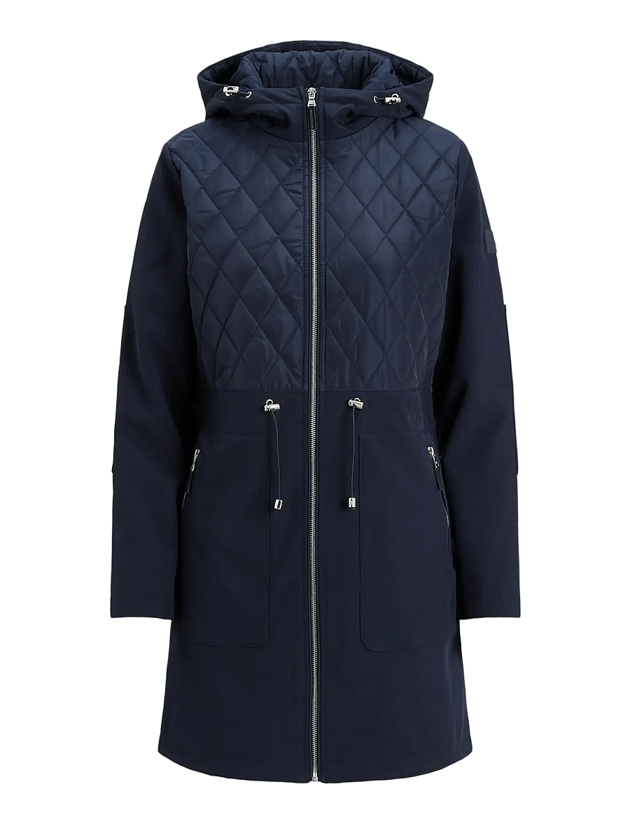 Lauren Ralph Lauren - Hooded Diamond-Quilted Mockneck Jacket - navy - 1