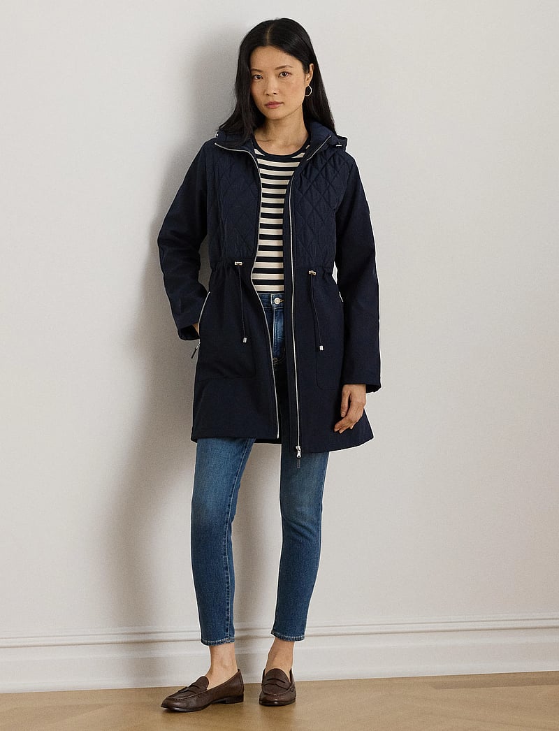 Lauren Ralph Lauren - Hooded Diamond-Quilted Mockneck Jacket - quiltede jakker - navy - 0