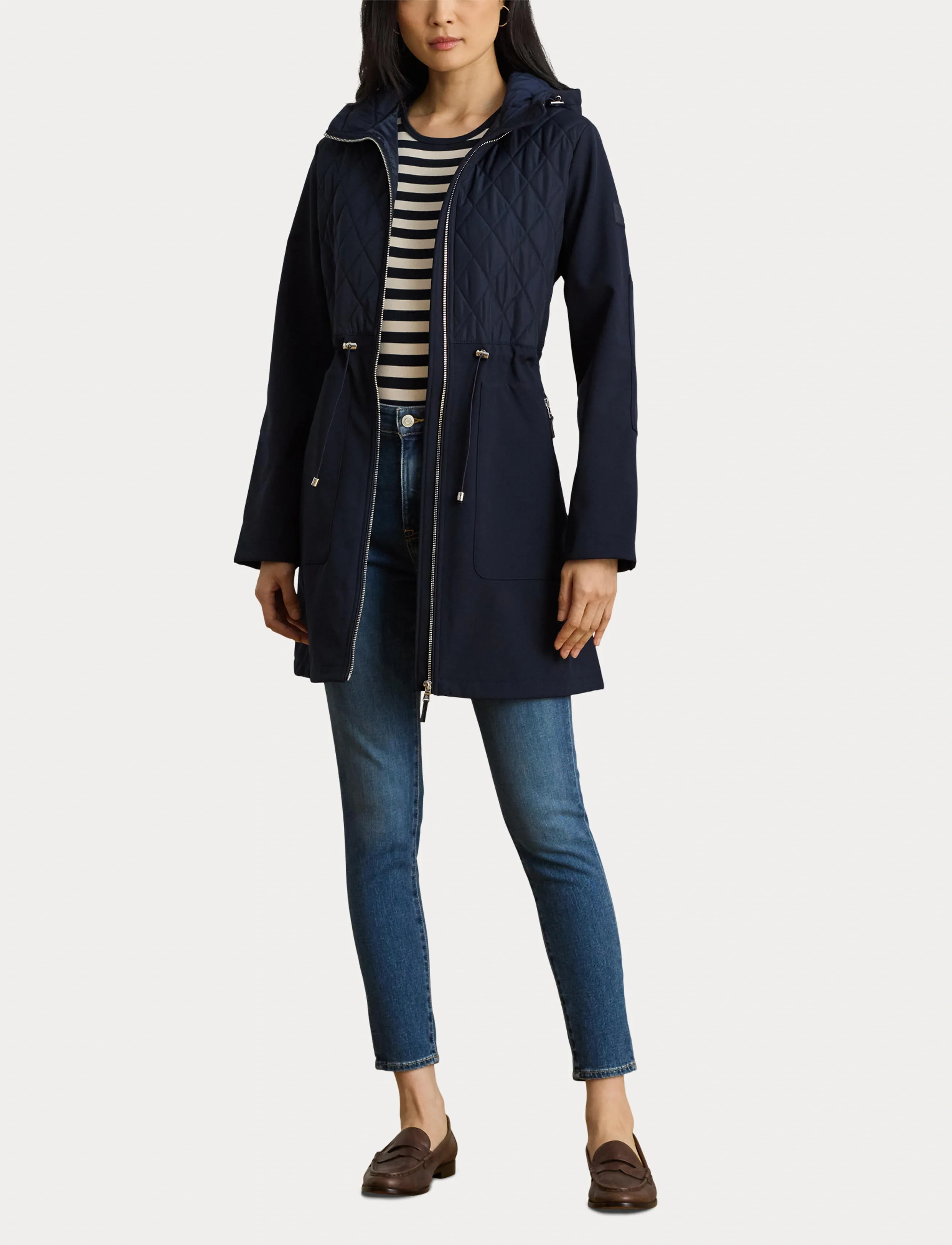 Lauren Ralph Lauren - Hooded Diamond-Quilted Mockneck Jacket - navy - 4