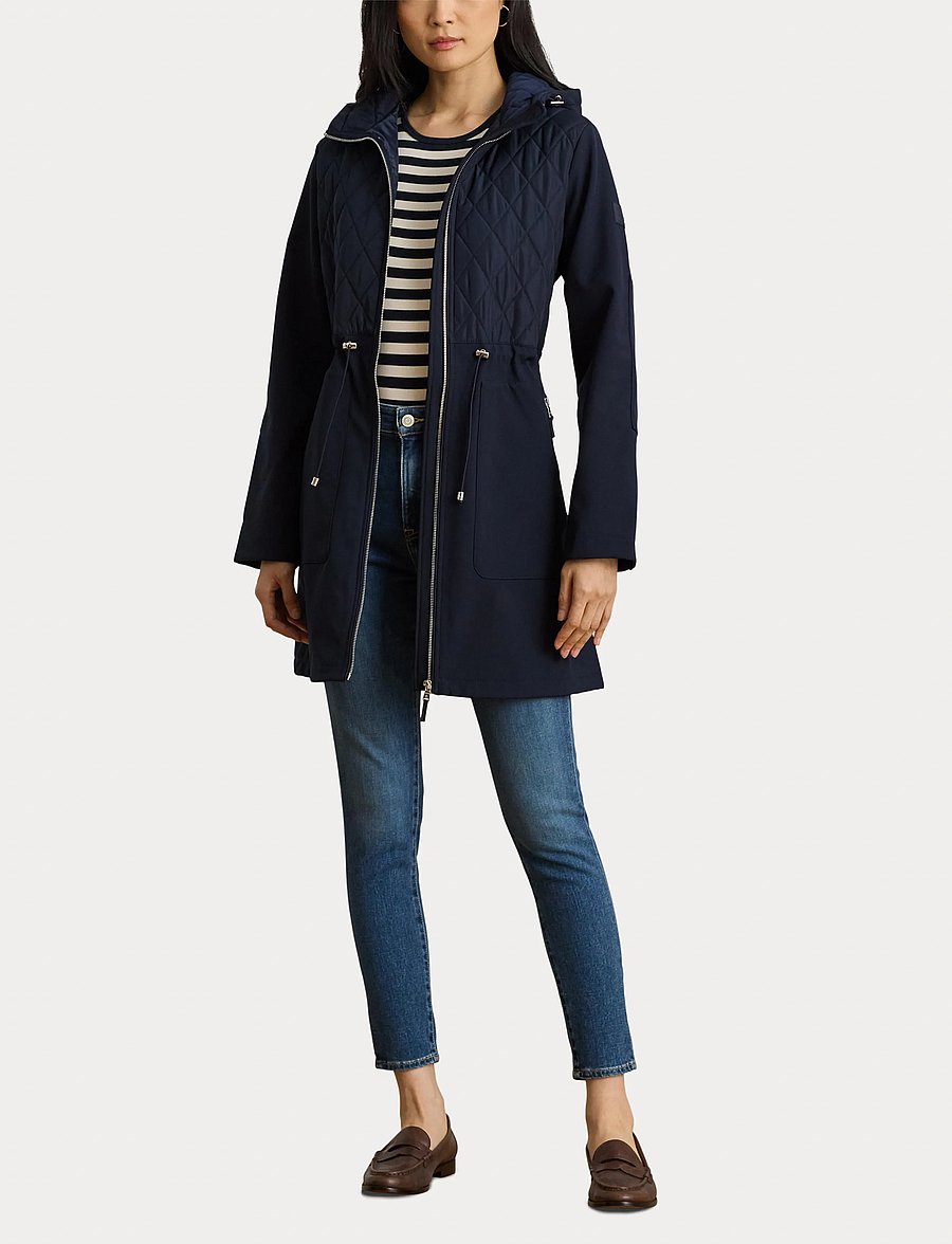 Lauren Ralph Lauren - Hooded Diamond-Quilted Mockneck Jacket - navy - 4
