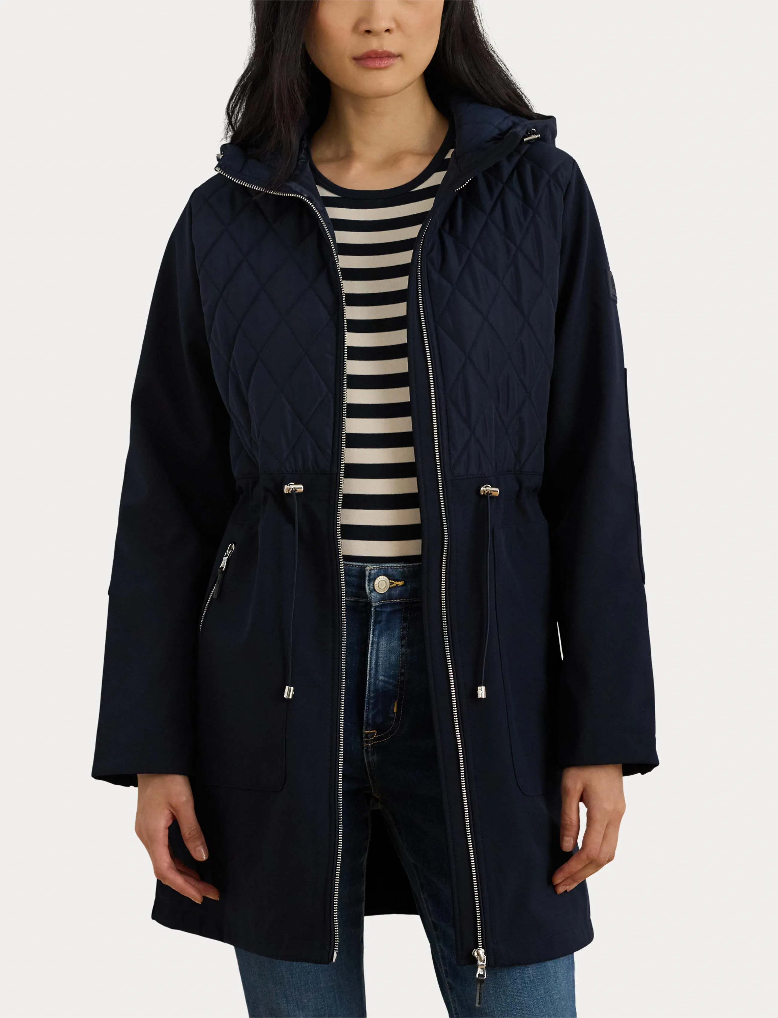 Lauren Ralph Lauren - Hooded Diamond-Quilted Mockneck Jacket - navy - 5