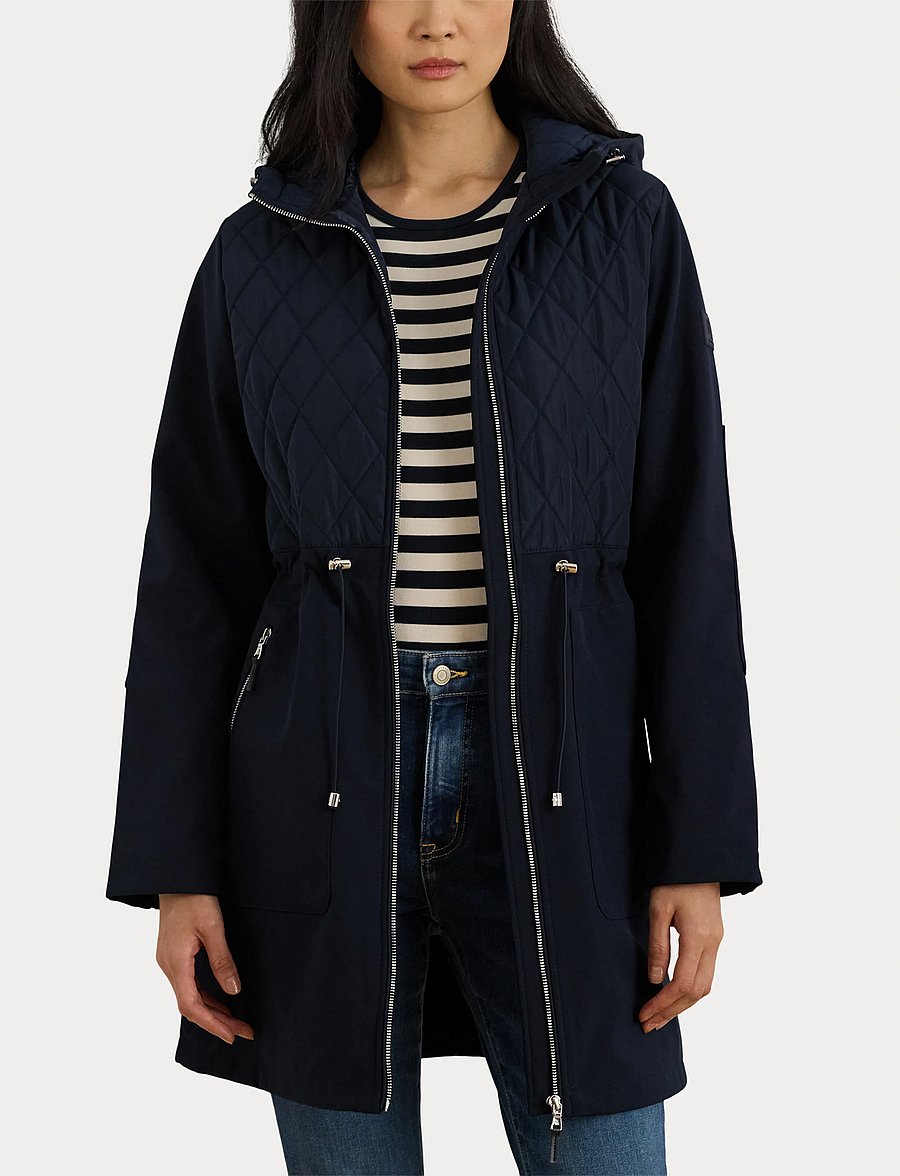 Lauren Ralph Lauren - Hooded Diamond-Quilted Mockneck Jacket - navy - 5