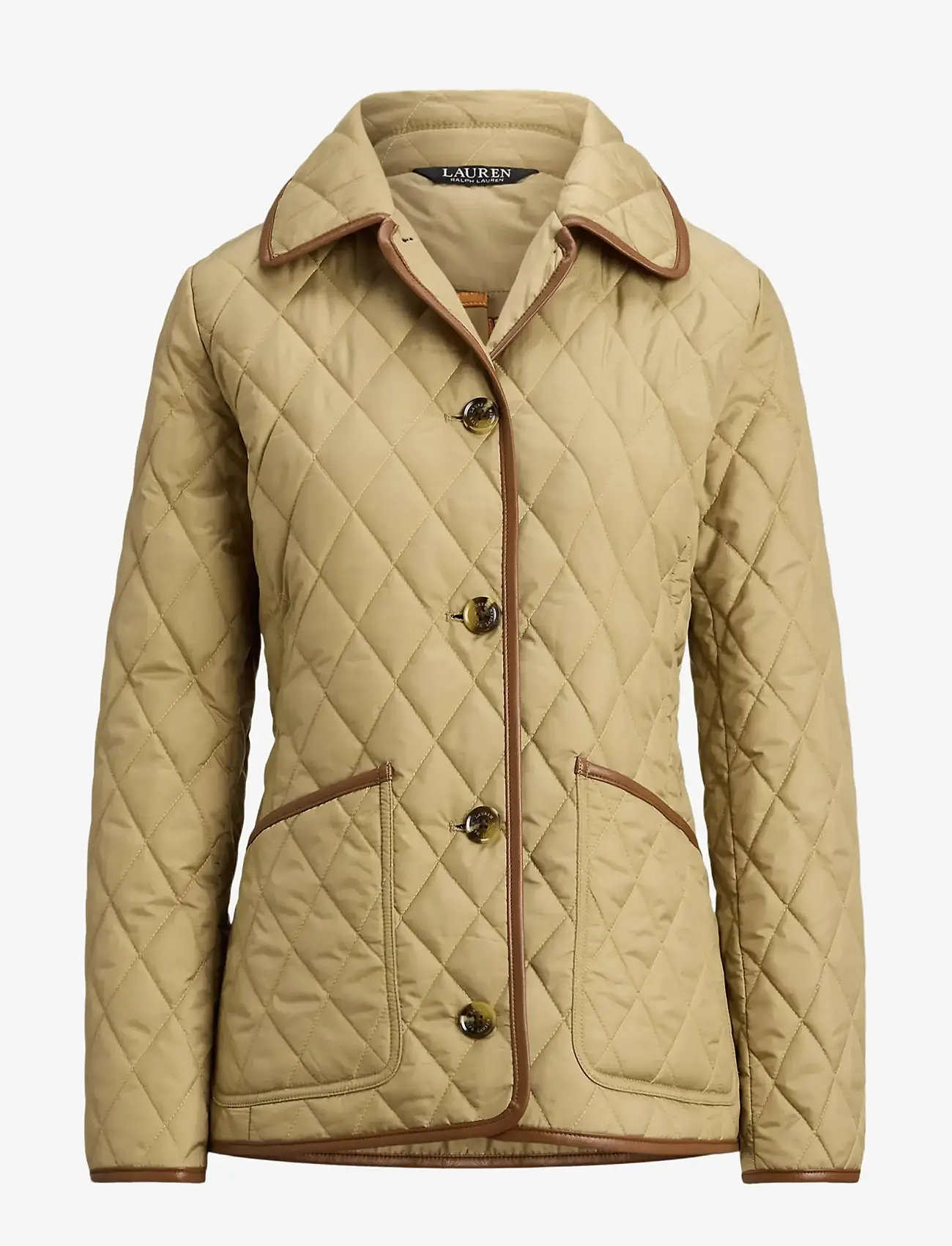 Lauren Ralph Lauren Faux-leather-trim Diamond-quilted Jacket