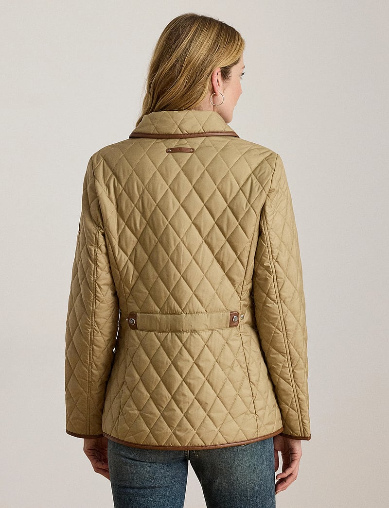 Lauren Ralph Lauren - Faux-Leather-Trim Diamond-Quilted Jacket - birch tan - 2