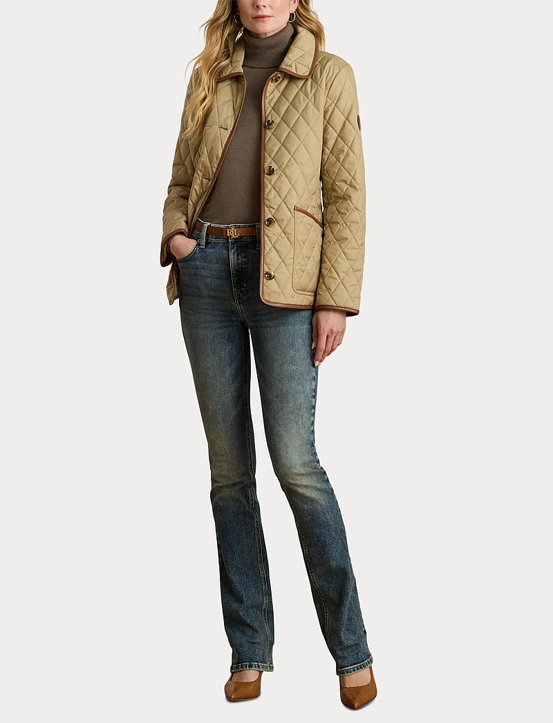 Lauren Ralph Lauren - Faux-Leather-Trim Diamond-Quilted Jacket - birch tan - 4