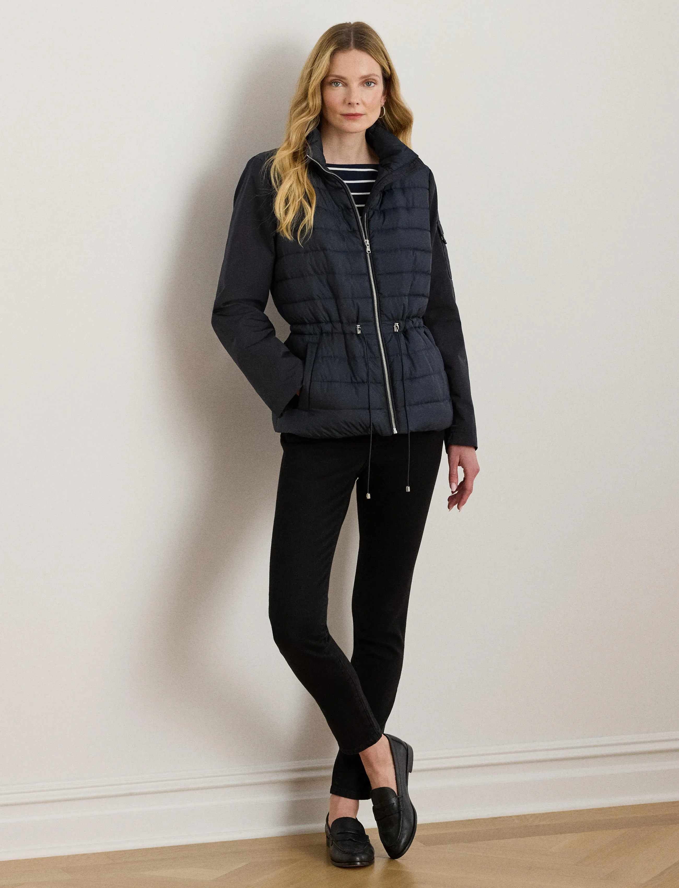 Lauren Ralph Lauren Quilted Funnelneck Puffer Jacket, S, Navy, Jakker > Vatteret Jakke, Dame