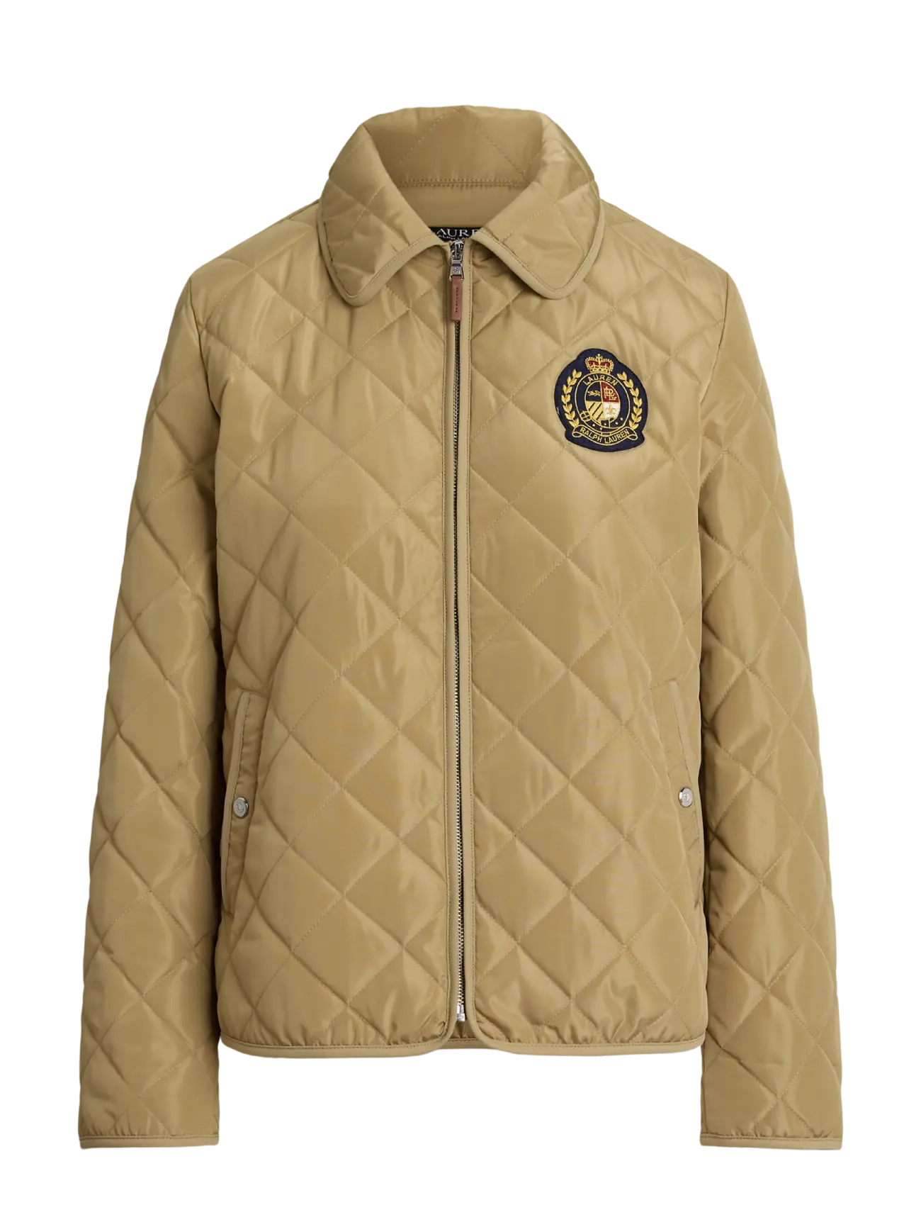 Lauren Ralph Lauren - Crest-Patch Diamond-Quilted Jacket - frühlingsjacken - birch tan - 1
