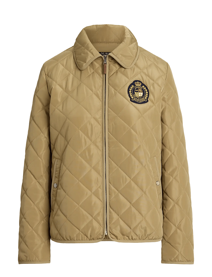 Lauren Ralph Lauren - Crest-Patch Diamond-Quilted Jacket - frühlingsjacken - birch tan - 1