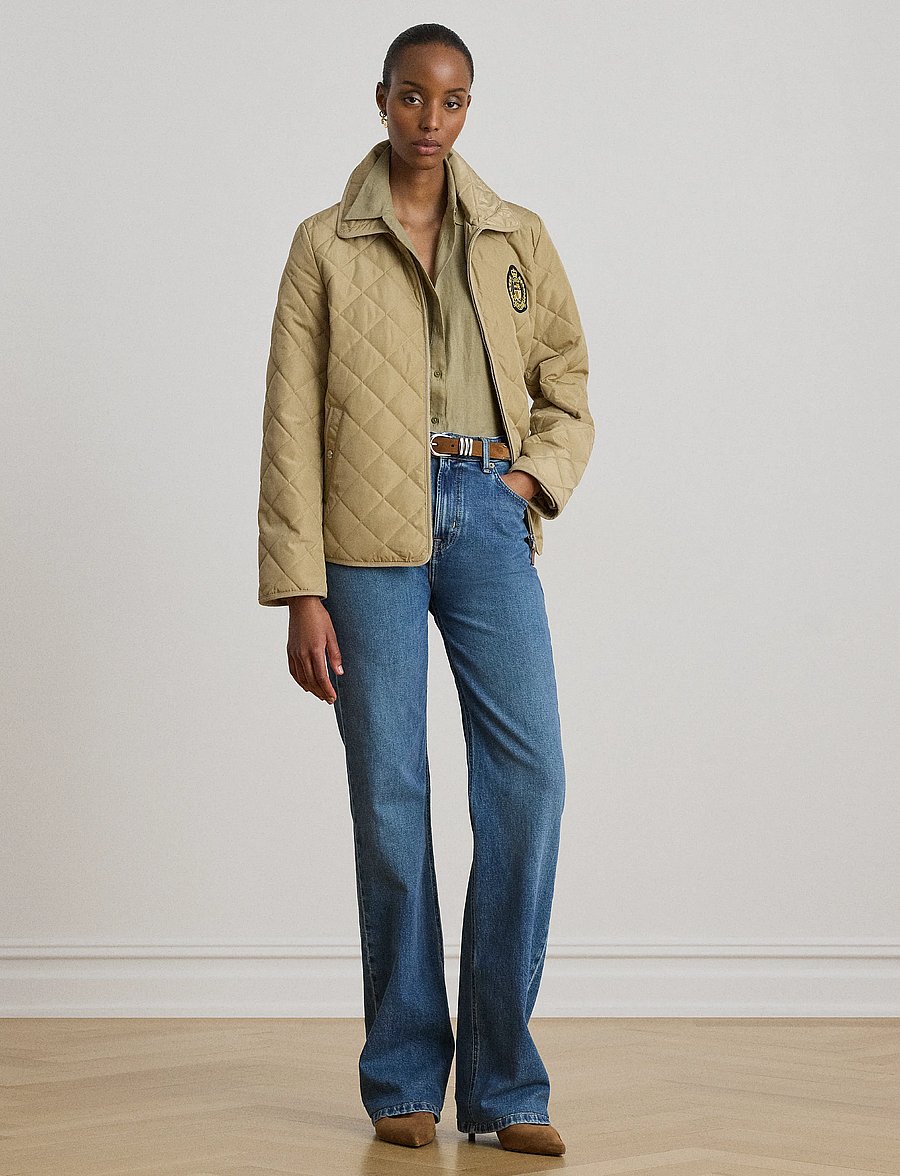 Lauren Ralph Lauren - Crest-Patch Diamond-Quilted Jacket - frühlingsjacken - birch tan - 3