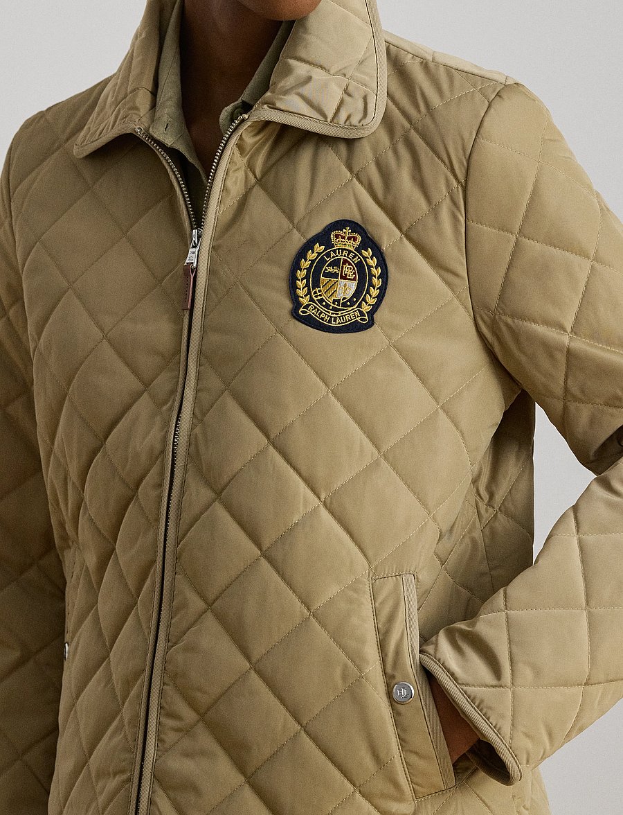 Lauren Ralph Lauren - Crest-Patch Diamond-Quilted Jacket - frühlingsjacken - birch tan - 4