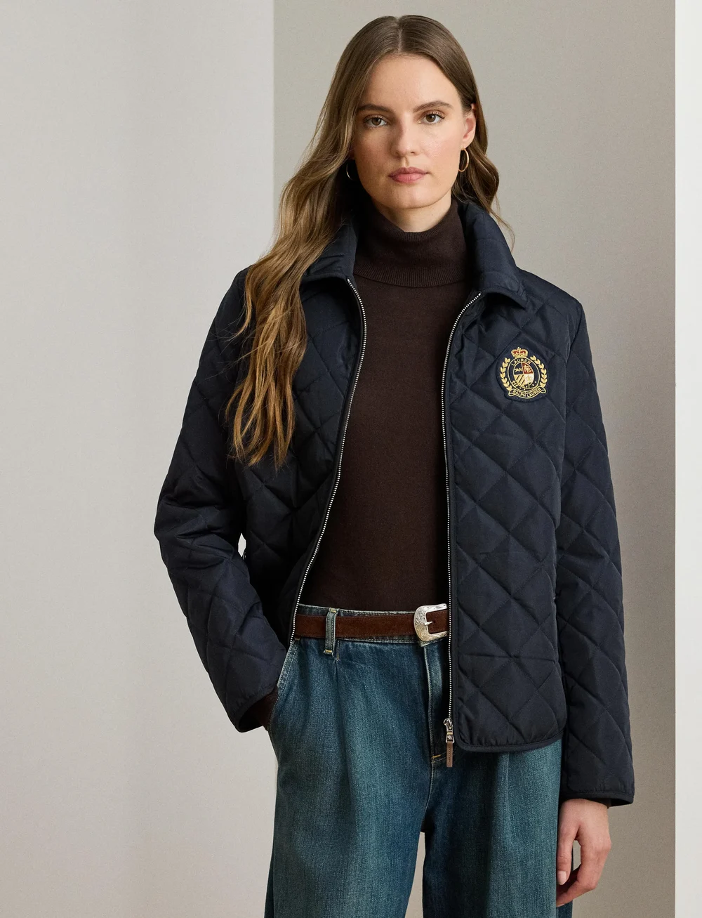 Lauren Ralph Lauren - Crest-Patch Diamond-Quilted Jacket - steppjacken - dk navy - 3