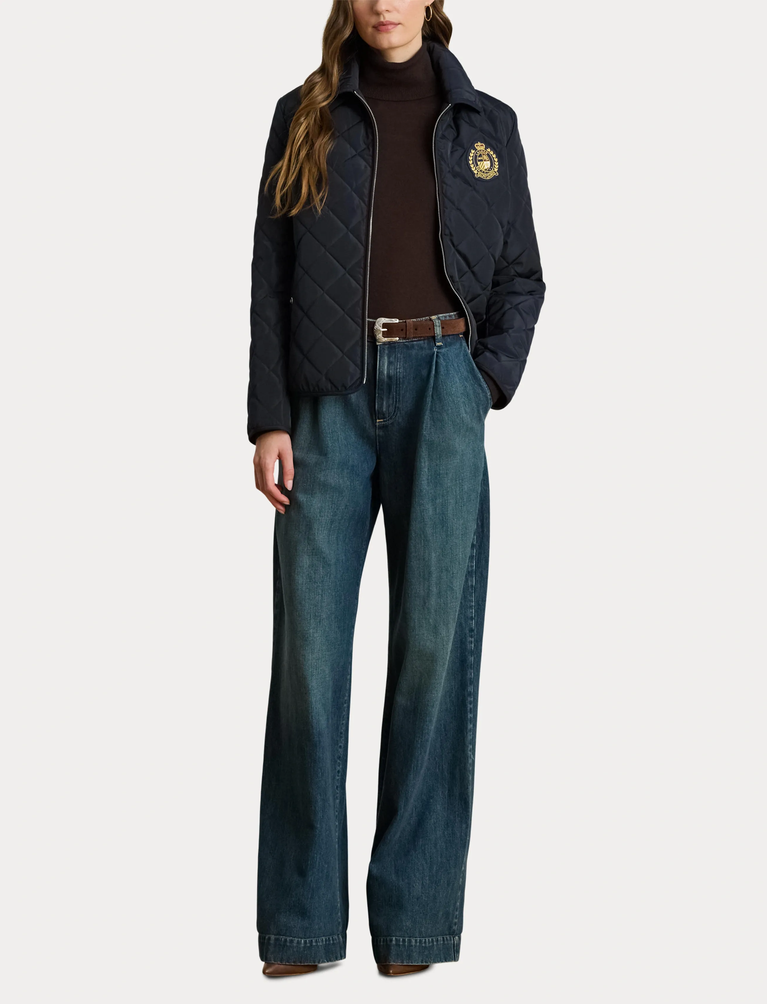 Lauren Ralph Lauren - Crest-Patch Diamond-Quilted Jacket - forårsjakker - dk navy - 4