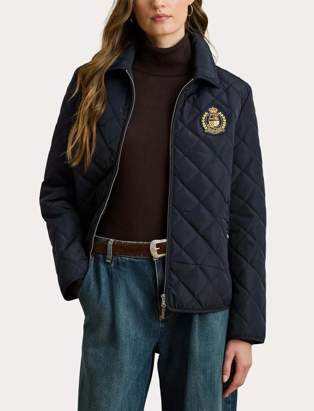 Lauren Ralph Lauren - Crest-Patch Diamond-Quilted Jacket - steppjacken - dk navy - 5