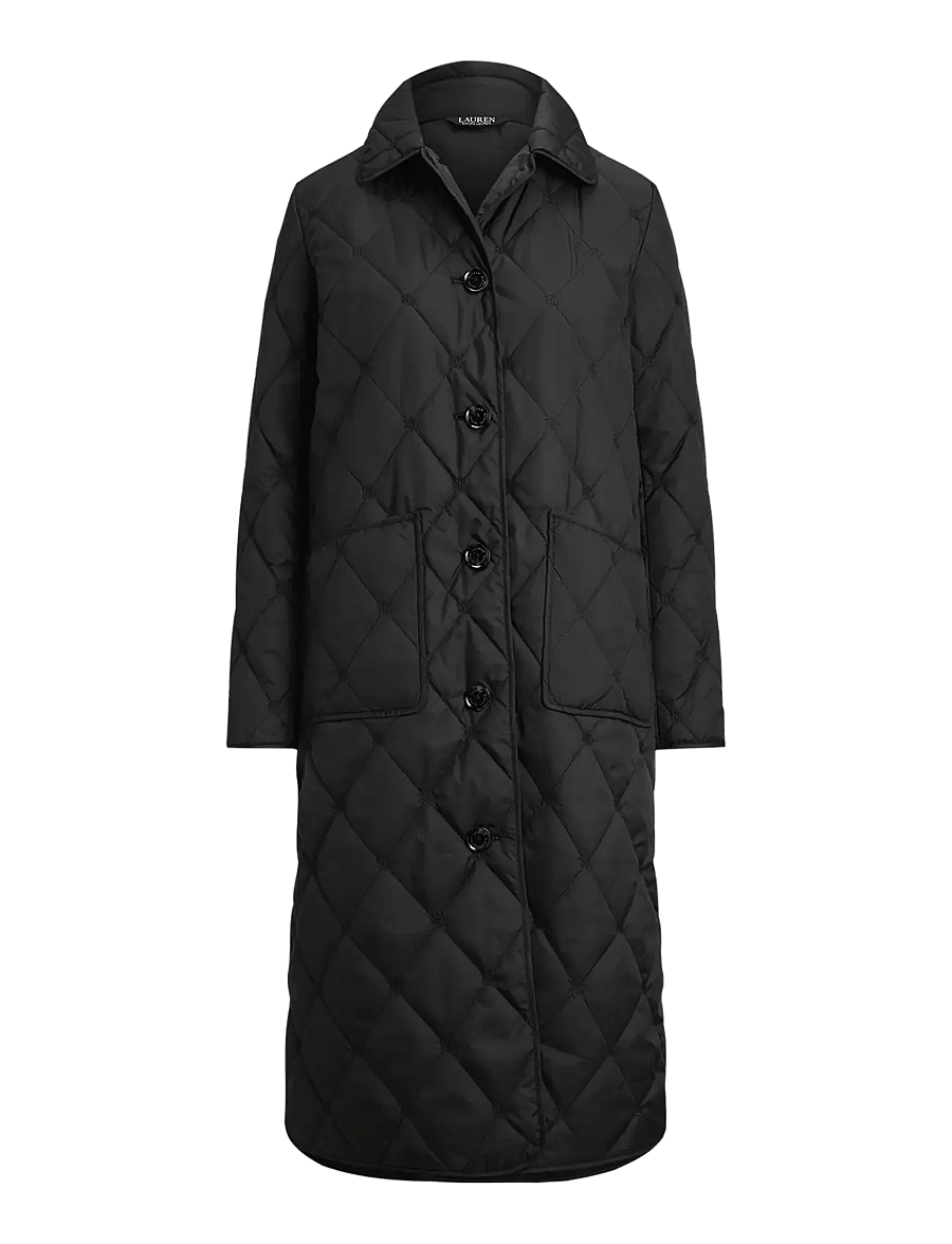 Lauren Ralph Lauren - Logo Quilted Down Long Coat - black - 1