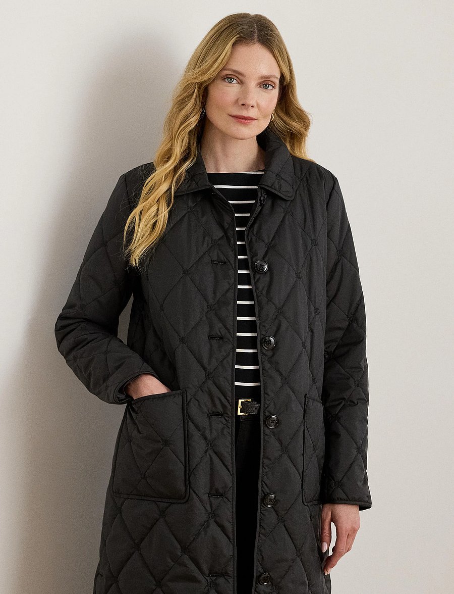 Lauren Ralph Lauren - Logo Quilted Down Long Coat - black - 0