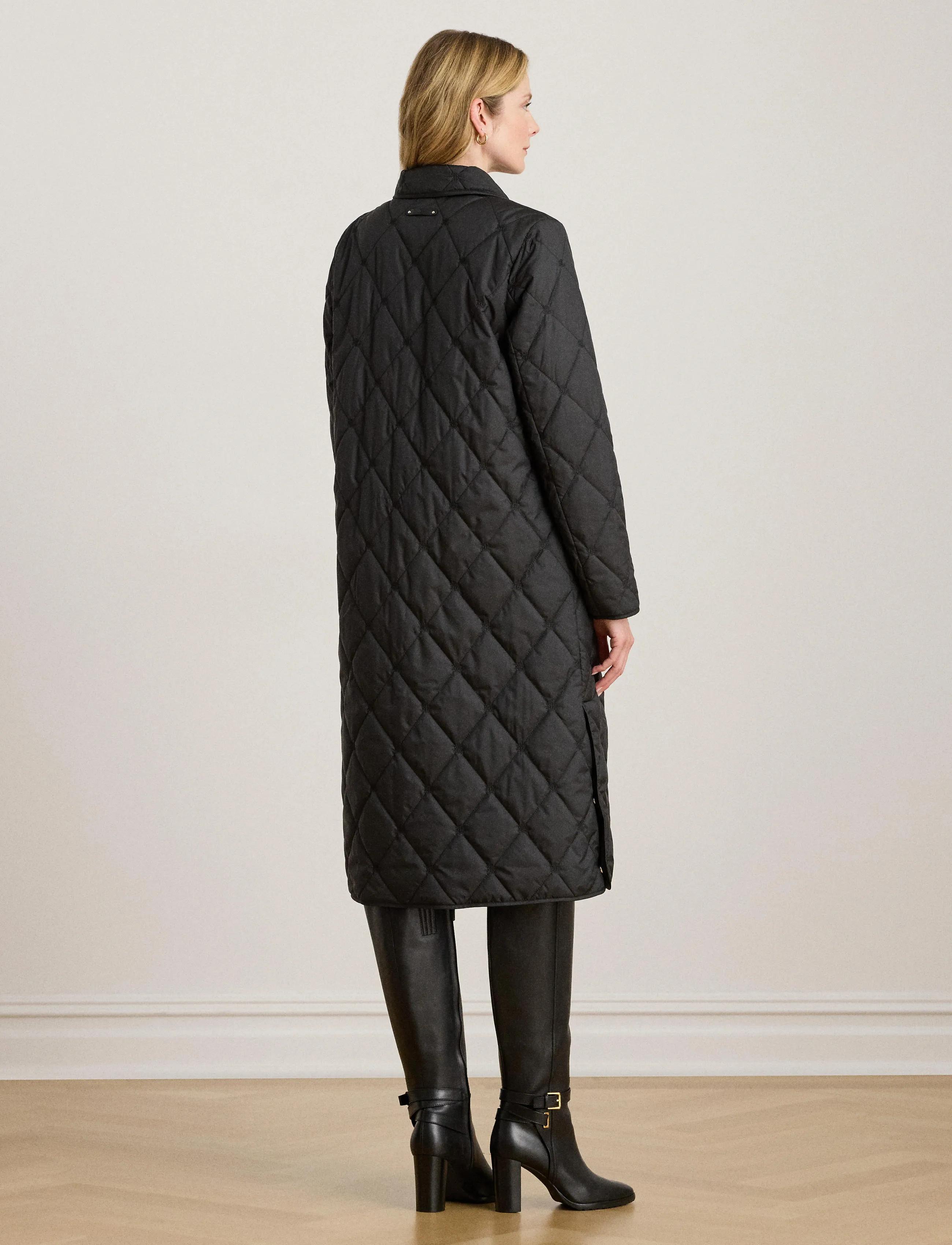 Lauren Ralph Lauren - Logo Quilted Down Long Coat - black - 2