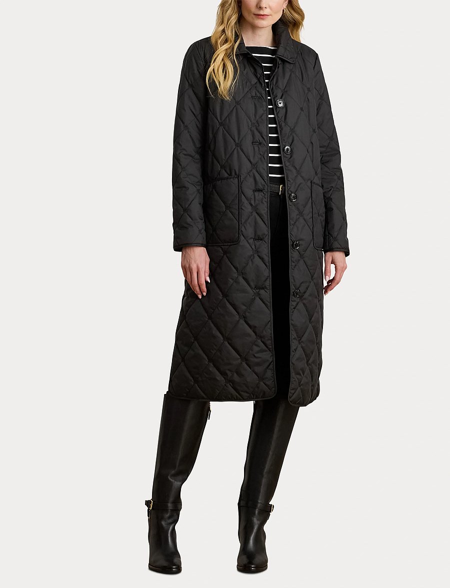 Lauren Ralph Lauren - Logo Quilted Down Long Coat - black - 4