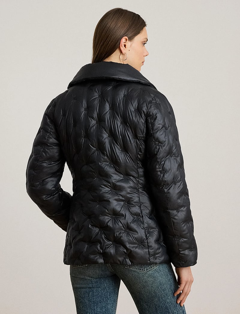 Lauren Ralph Lauren - Logo Quilted Funnelneck Puffer Coat - frühlingsjacken - black - 2