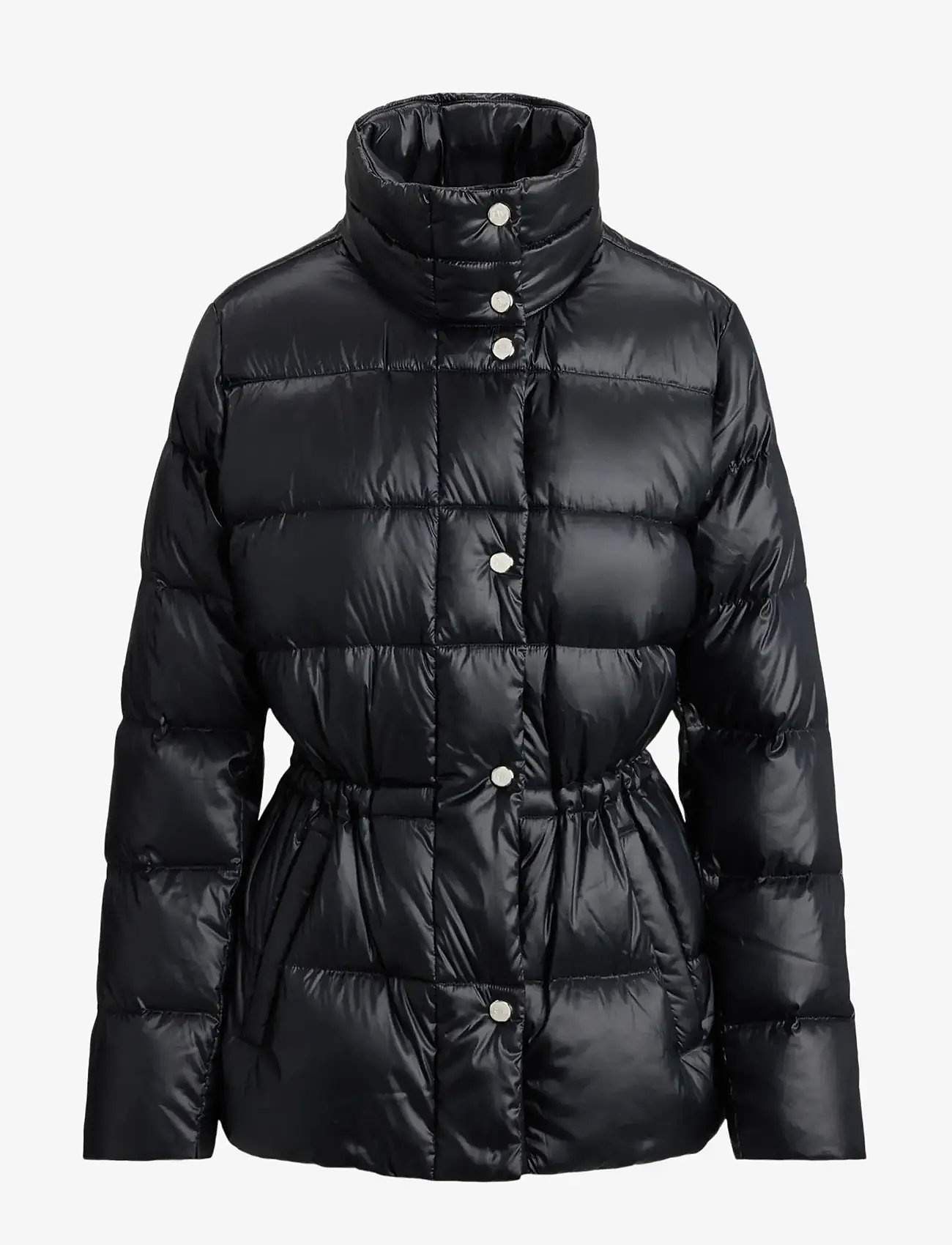 Lauren Ralph Lauren - Metallic Quilted Funnelneck Down Coat - down- & padded jackets - black - 1
