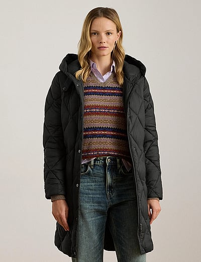 Lauren Ralph Lauren Hooded Diamond-Quilted Down Coat - Sulemantlid - BLACK / black