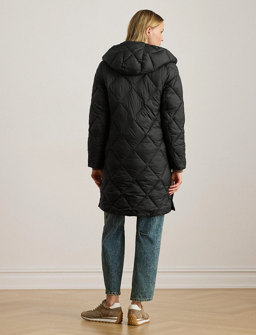 Lauren Ralph Lauren - Hooded Diamond-Quilted Down Coat - vinterjakker - black - 5