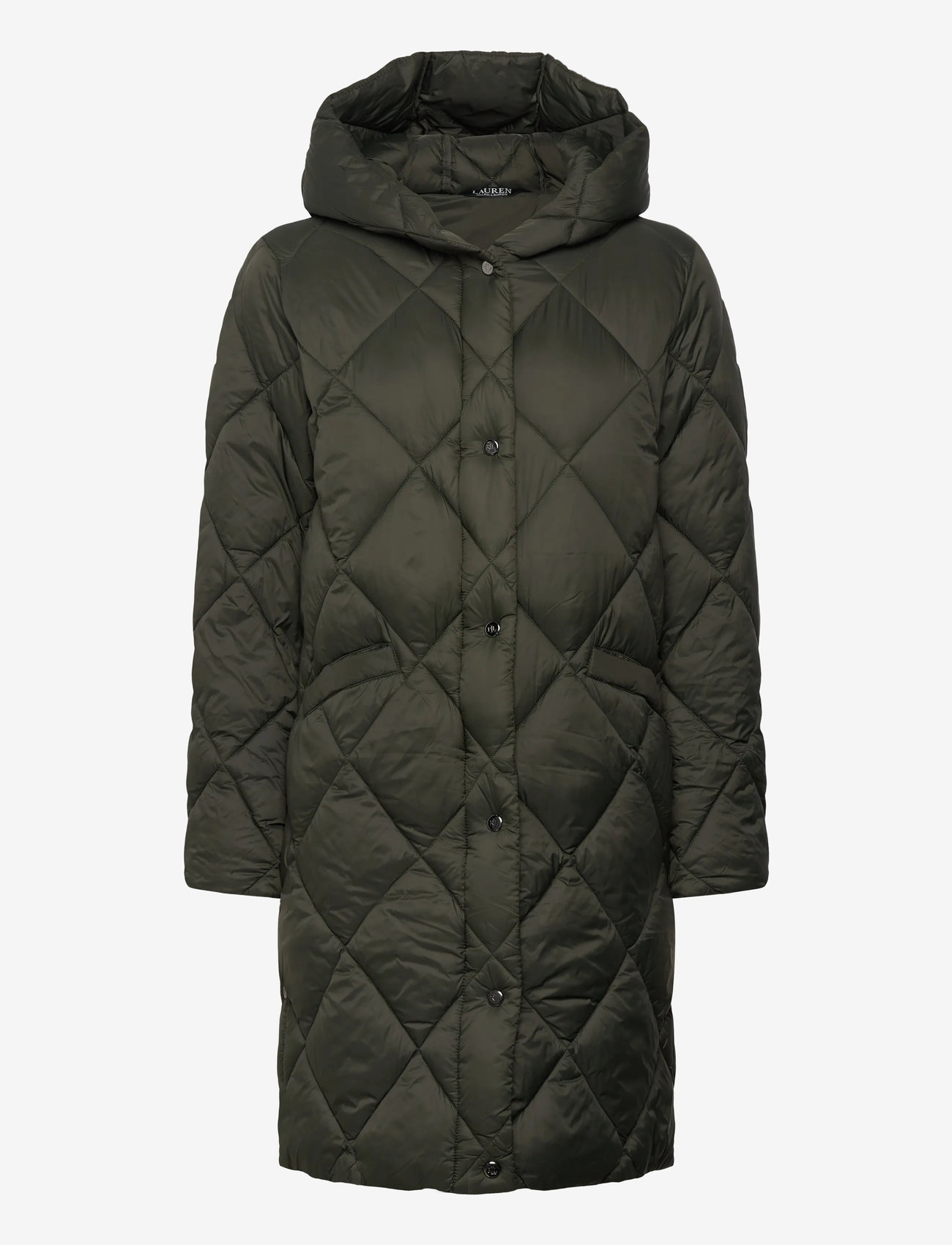 Lauren Ralph Lauren - Hooded Diamond-Quilted Down Coat - uldfrakker - litchfield loden - 1