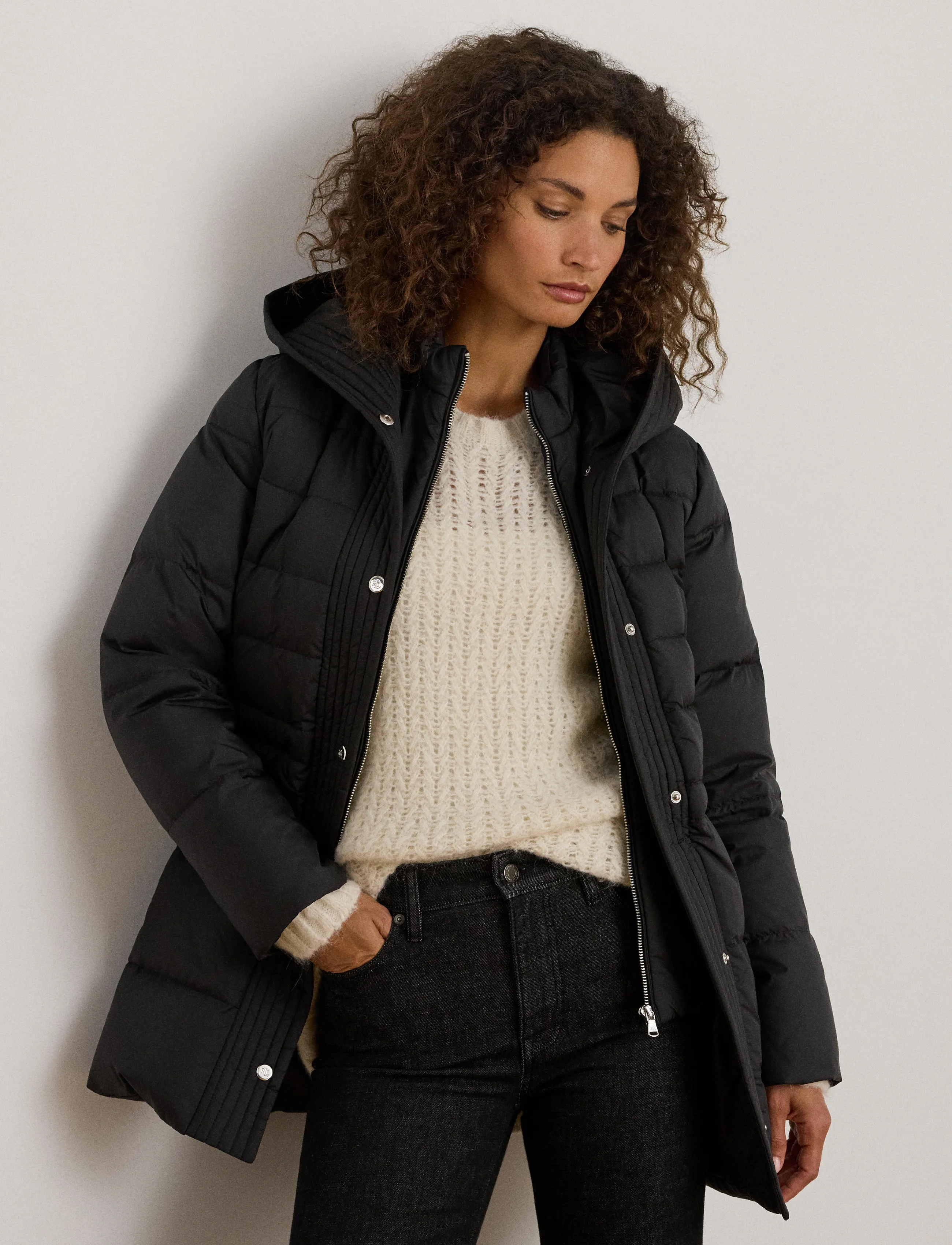 Lauren Ralph Lauren - Hooded Quilted Vestee Down Coat - vestes d'hiver - black - 3