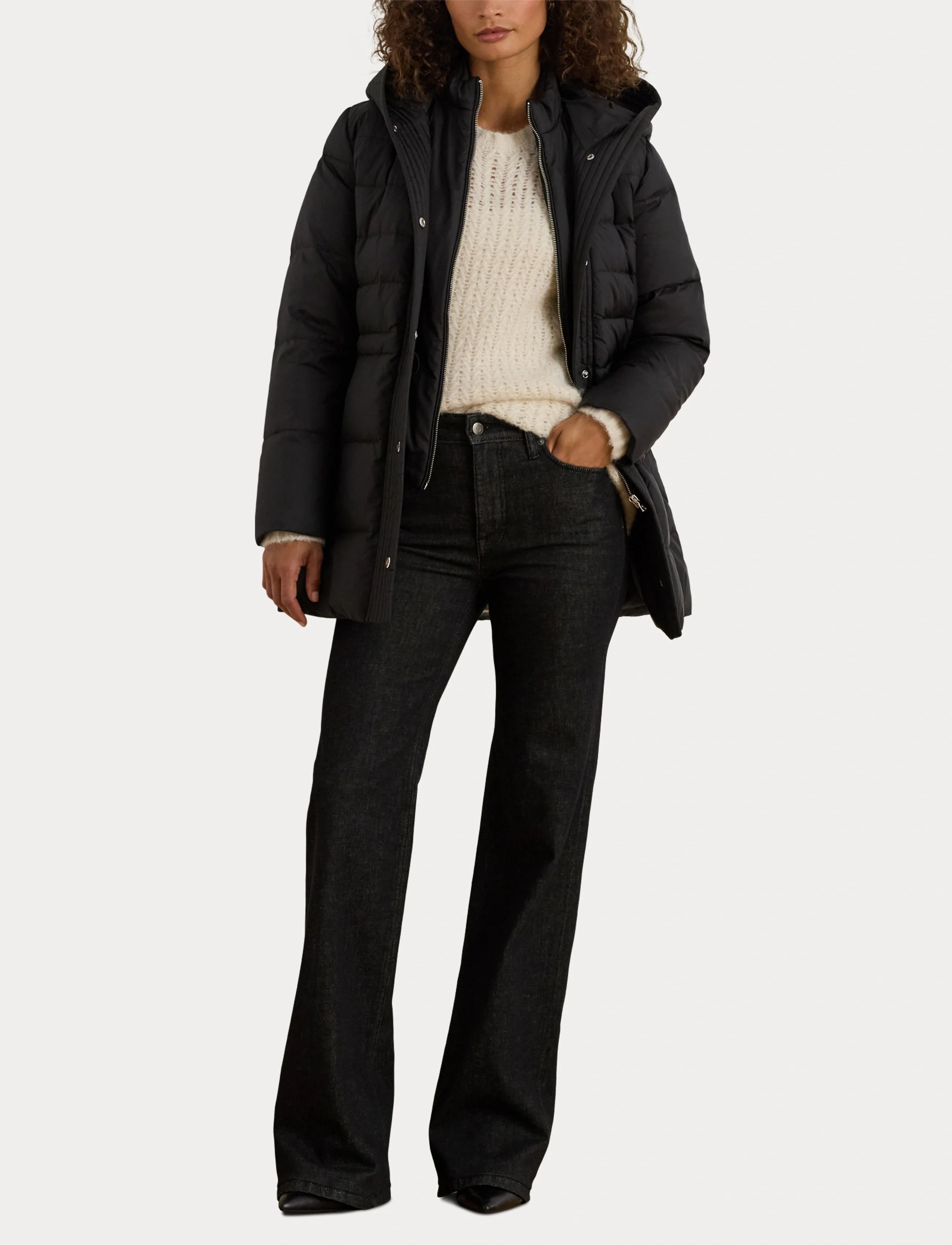 Lauren Ralph Lauren - Hooded Quilted Vestee Down Coat - vestes d'hiver - black - 4
