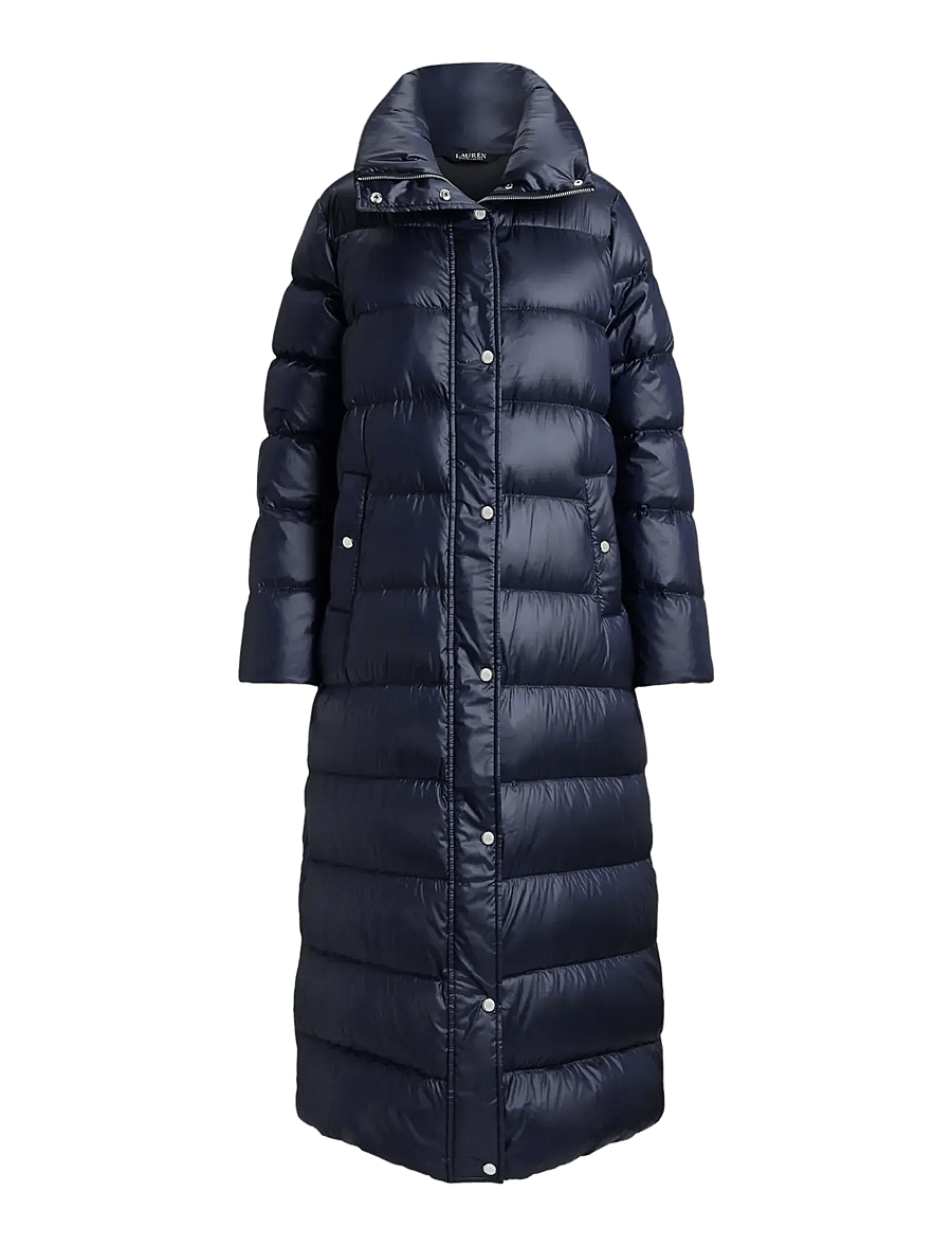 Lauren Ralph Lauren - Metallic Funnelneck Down Maxicoat - winterjassen - dk navy - 1