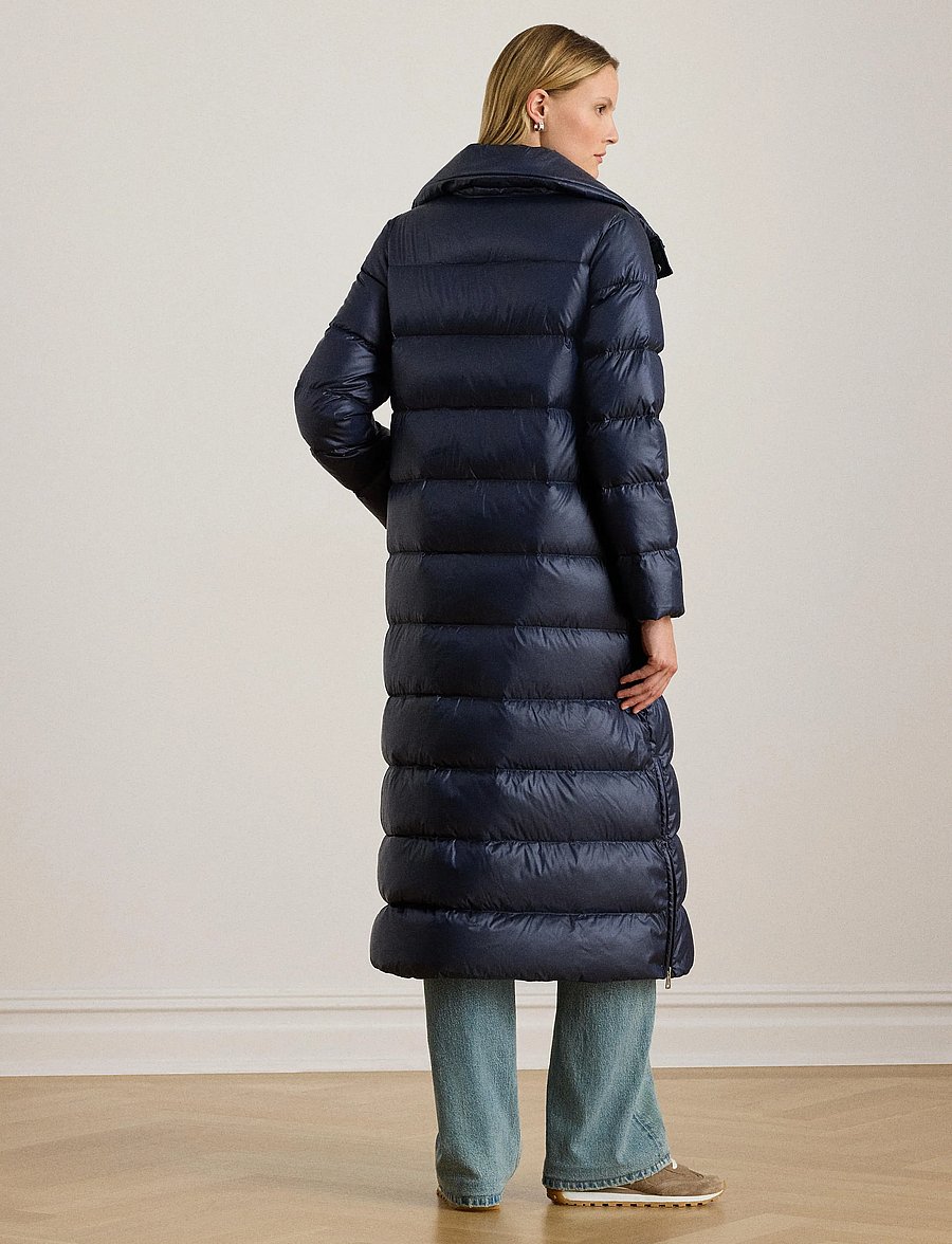 Lauren Ralph Lauren - Metallic Funnelneck Down Maxicoat - winterjassen - dk navy - 2