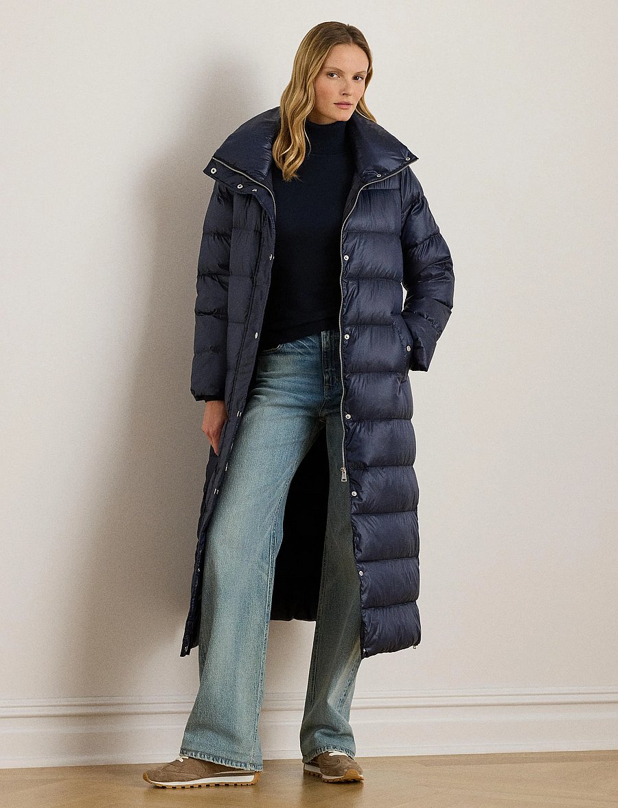 Lauren Ralph Lauren - Metallic Funnelneck Down Maxicoat - winterjassen - dk navy - 3
