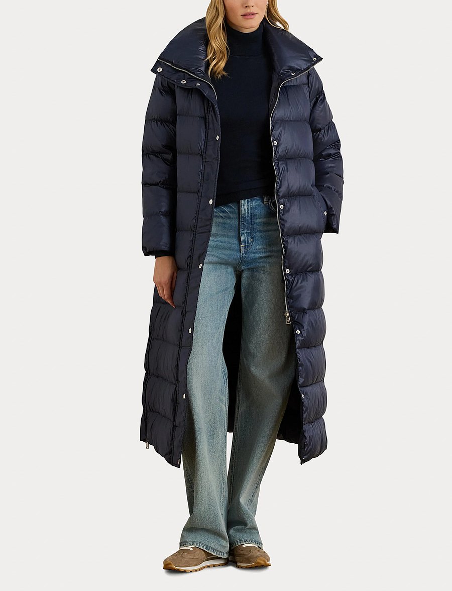 Lauren Ralph Lauren - Metallic Funnelneck Down Maxicoat - winterjassen - dk navy - 4
